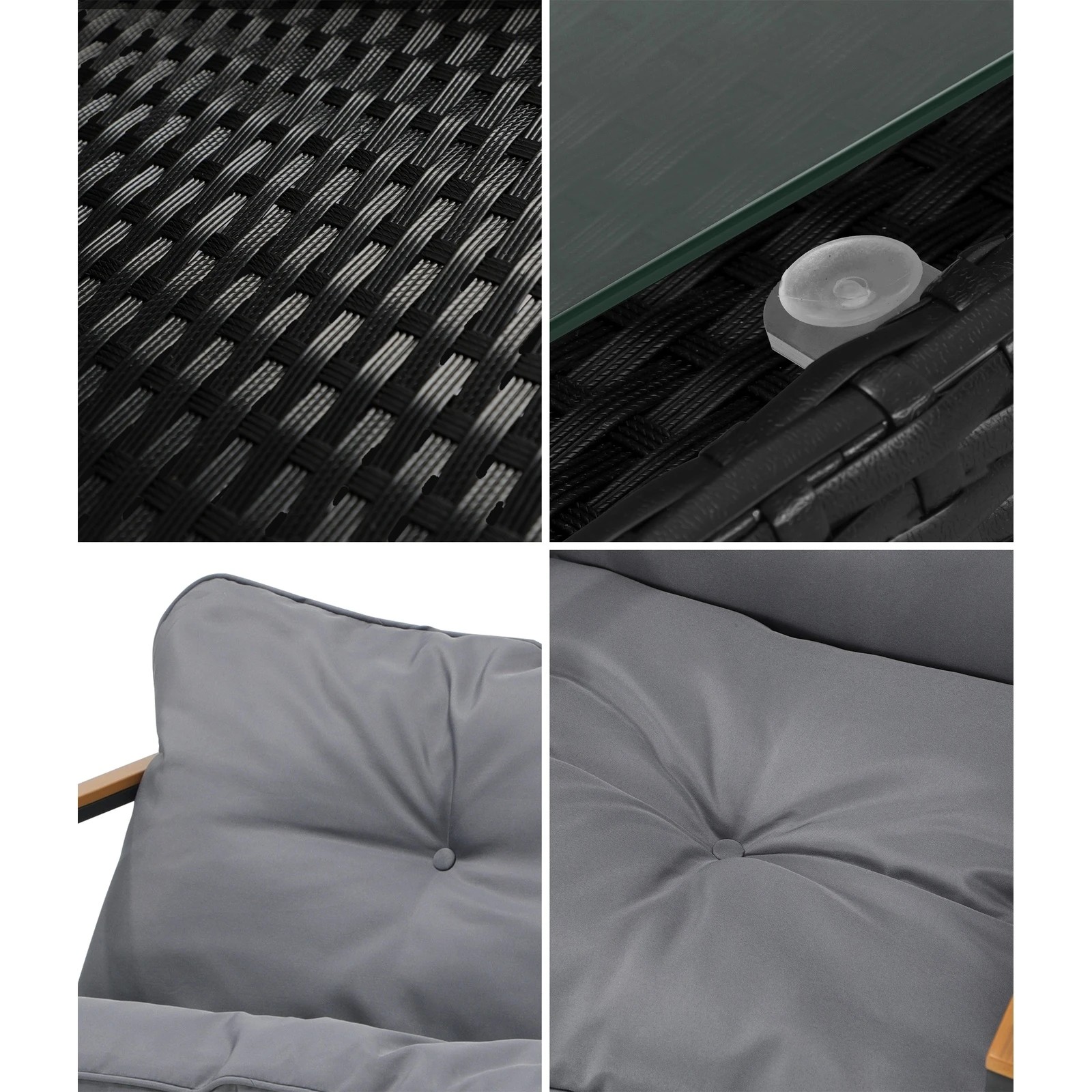 4 Livsip 3 Piece Outdoor Patio Set Lounge Setting Garden Furniture Rattan Table
 - Multi, 4 of 10