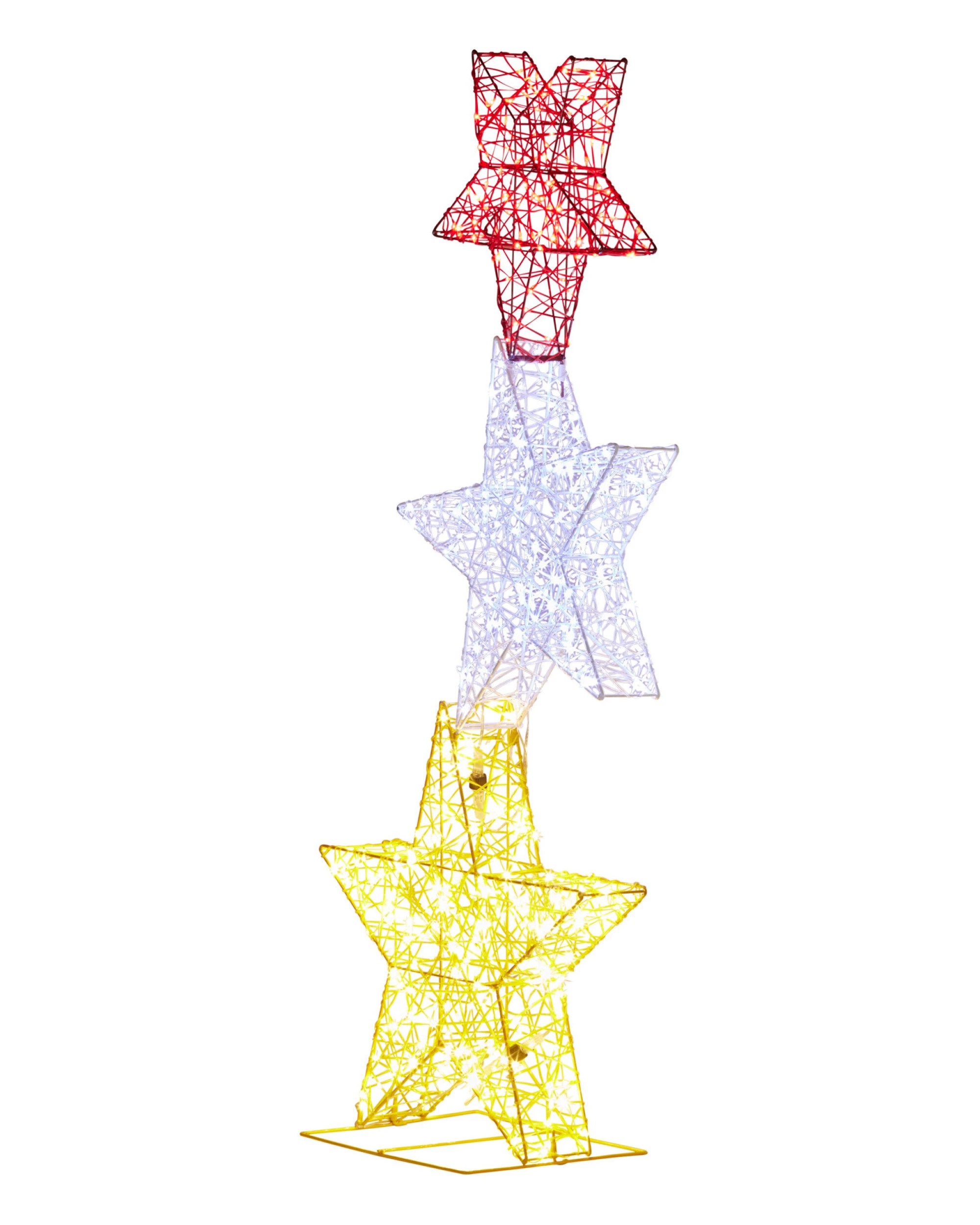 8 Christabelle 120cm Triple Star Christmas Display With Lights, 8 of 9