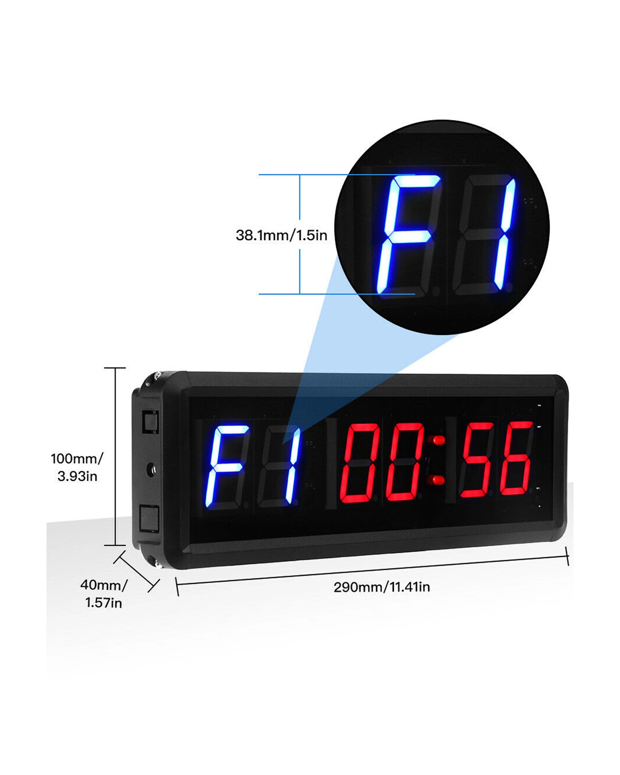 4 TODO 1.5" Digital Countdown Timer LED Interval Timer Clock Remote crossfit Gym MMA Fitness, 4 of 8