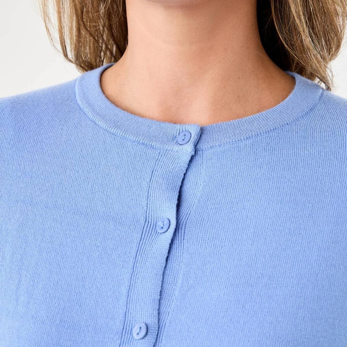 5 Lightweight Crew Neck Cardigan Cornflower, 5 of 6