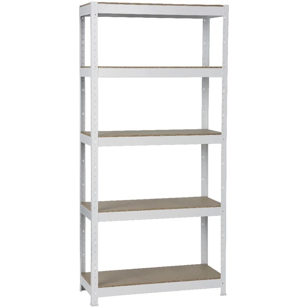 7 Cobalt 5 Shelf Metal Shelving Unit White Shelves Home Office Storage, 7 of 9