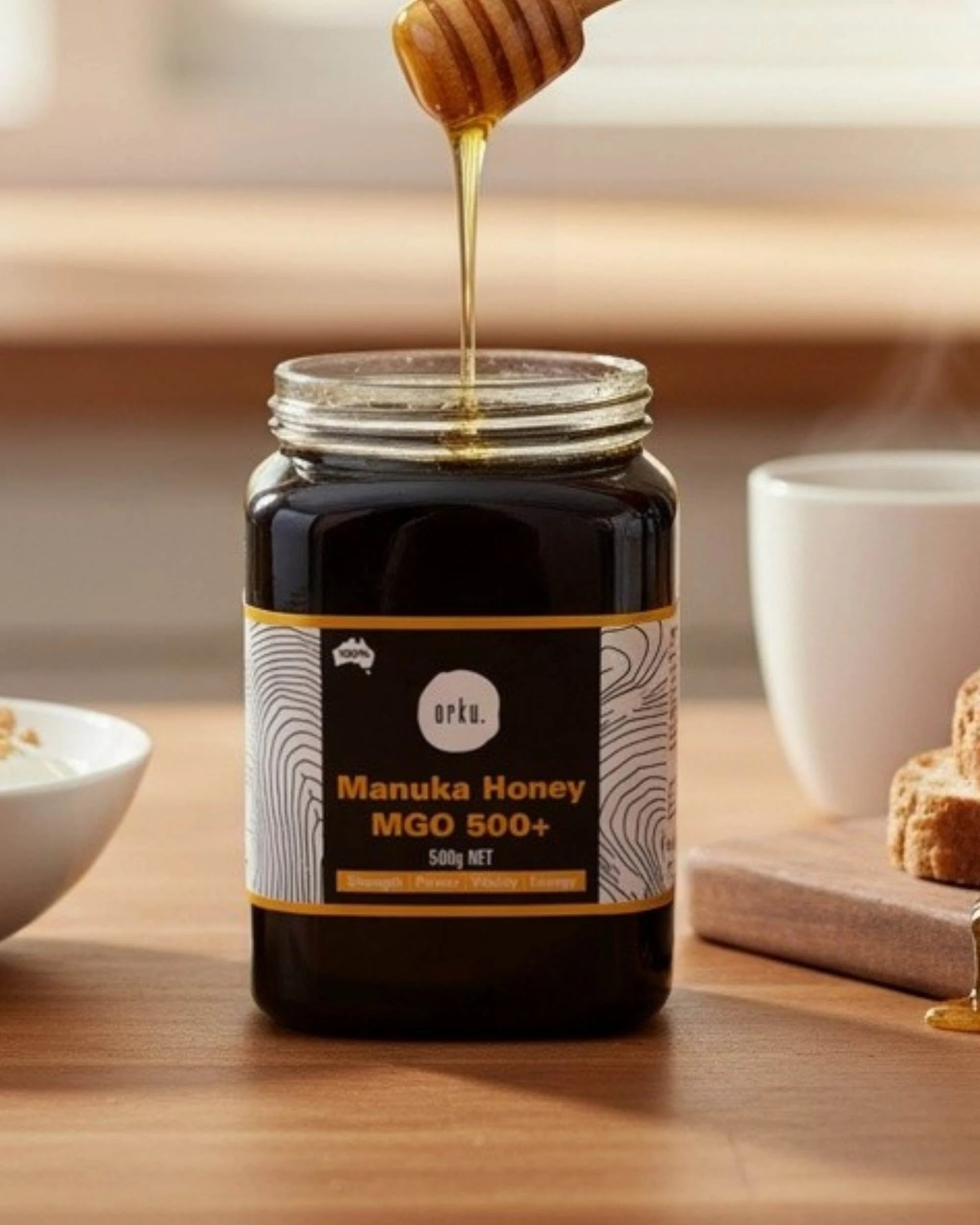 3 Orku MGO 500+ Australian Manuka Honey 250g - Raw Jelly Bush Honey, 3 of 3