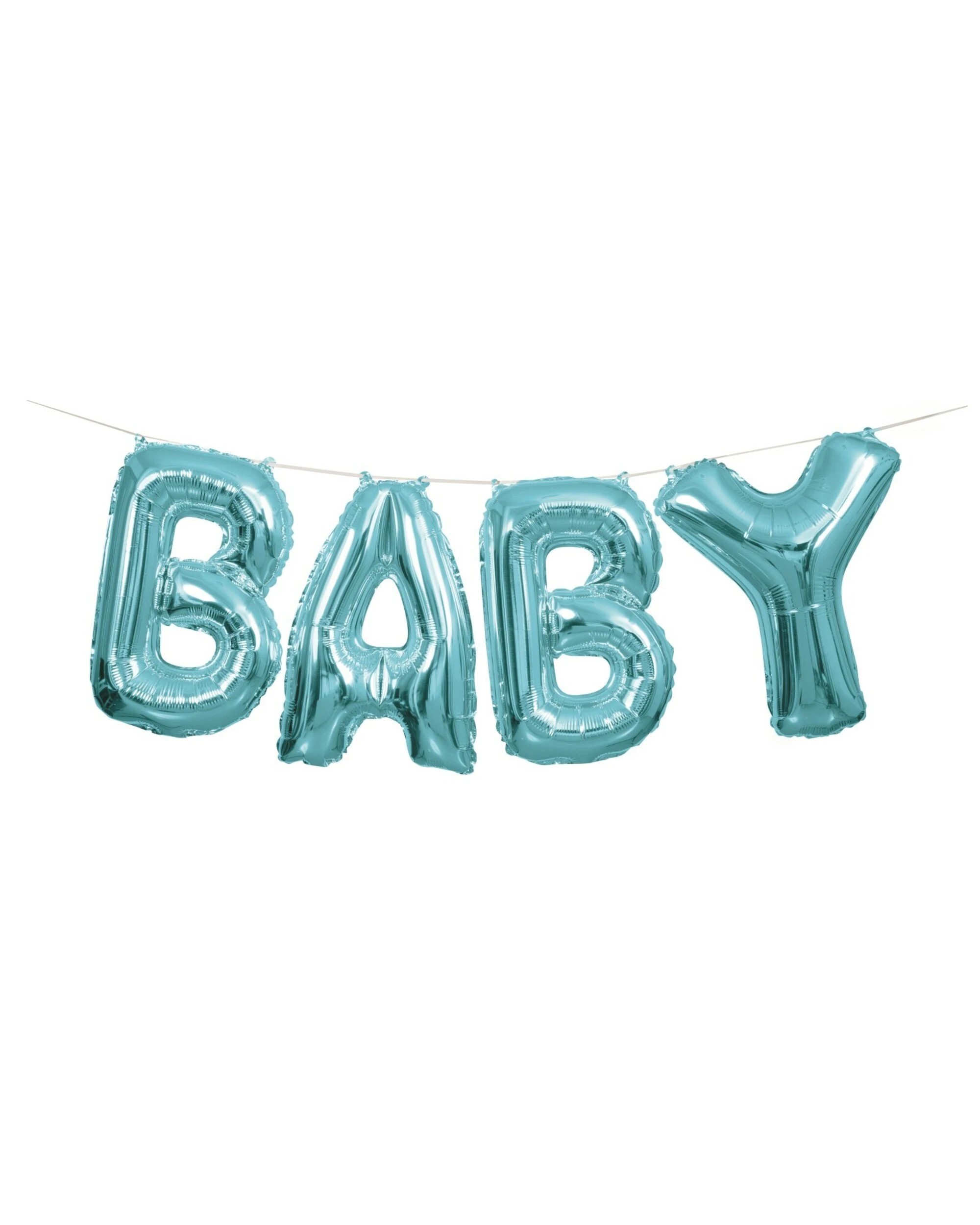 1 Unique Baby Foil Letter Balloon Banner Air Fill - Blue, 1 of 2