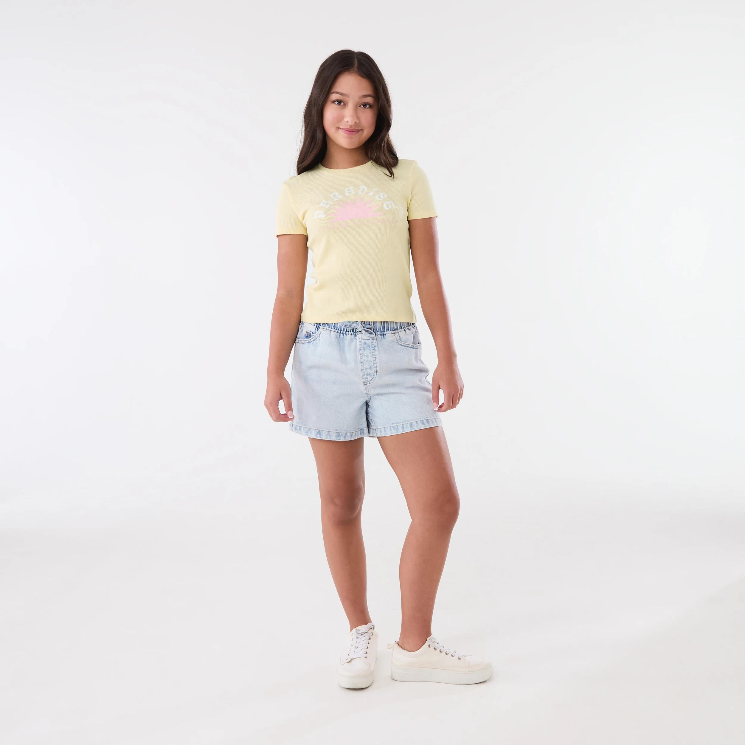 5 Short Sleeve Rib Top PARADISE SUN BUTTER CREAM, 5 of 6