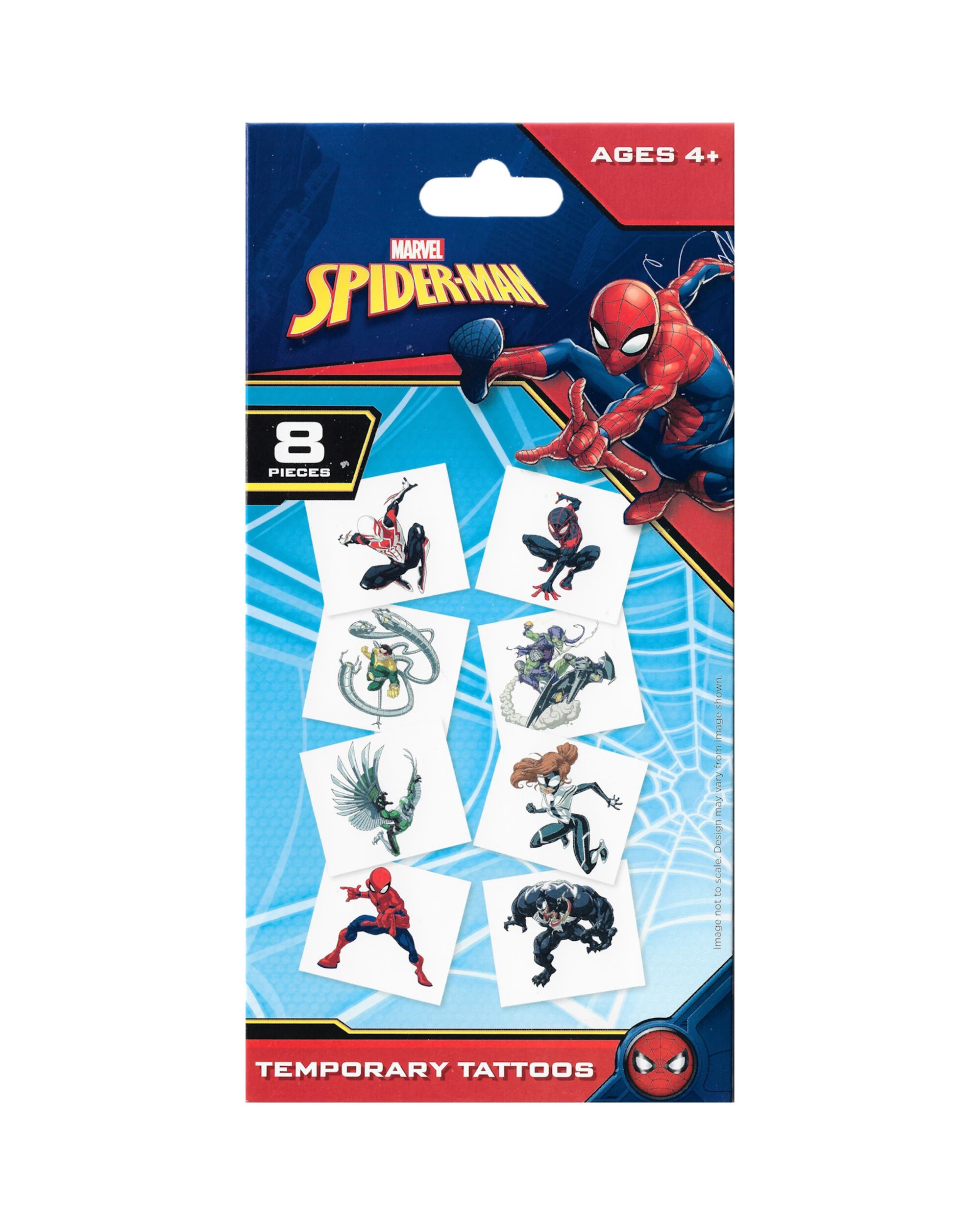 2 Amscan Spiderman Webbed Wonder Tattoos Pack of 8, 2 of 3