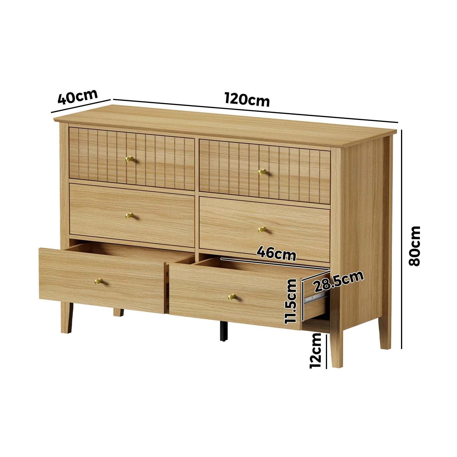10 Oikiture 6 Chest Of Drawers Dresser Storage Cabinet Bedroom
 - Natural, 10 of 10