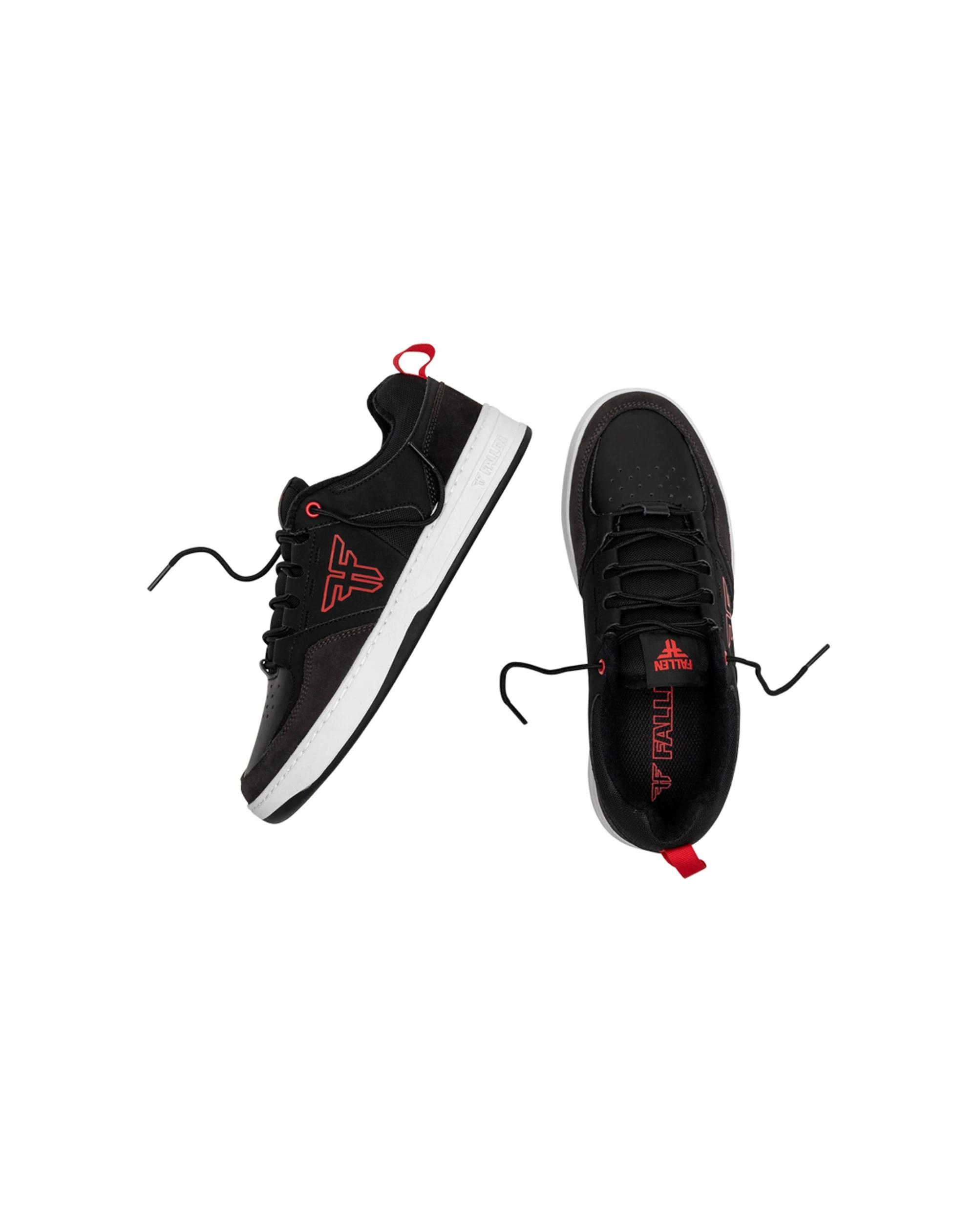 3 Fallen Footwear The Crest Suede/Leather Men Skate Sneaker Shoes BLK/GRY/RED, 3 of 5