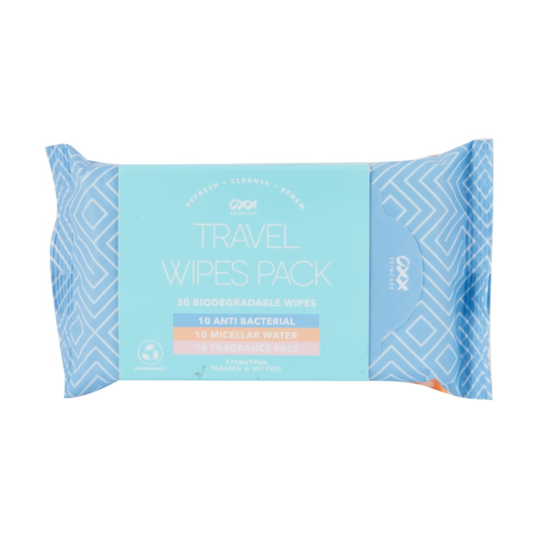 1 OXX Skincare 30 Piece Biodegradable Travel Wipes Pack, 1 of 6
