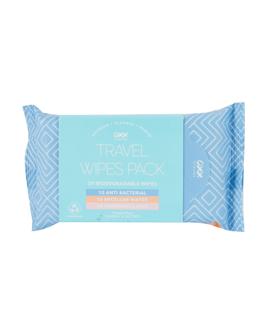 1 OXX Skincare 30 Piece Biodegradable Travel Wipes Pack, 1 of 6