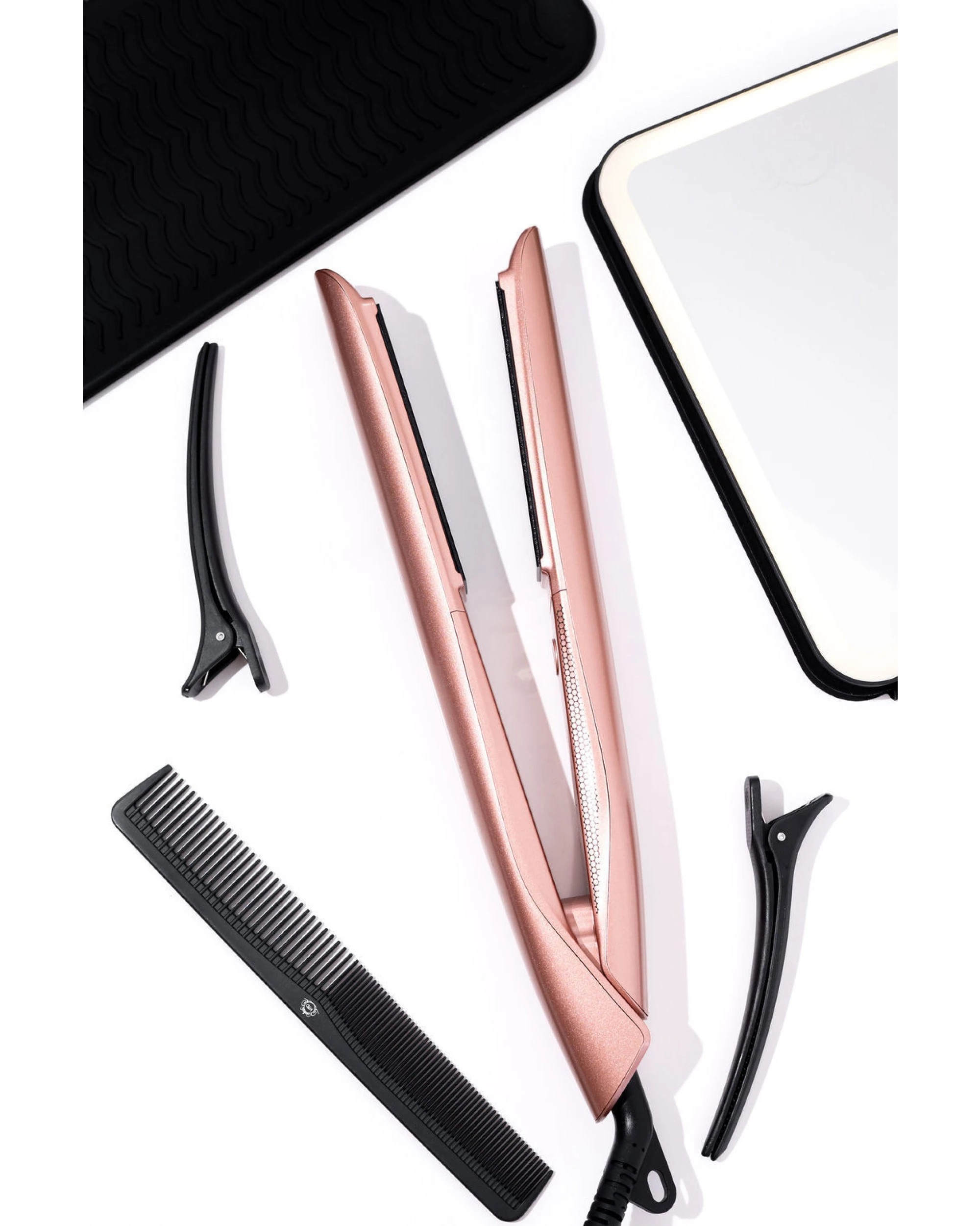 7 H2D Opulence Professional Ionic Hair Straightener w/ LED Mirror in Rose Gold, 7 of 10
