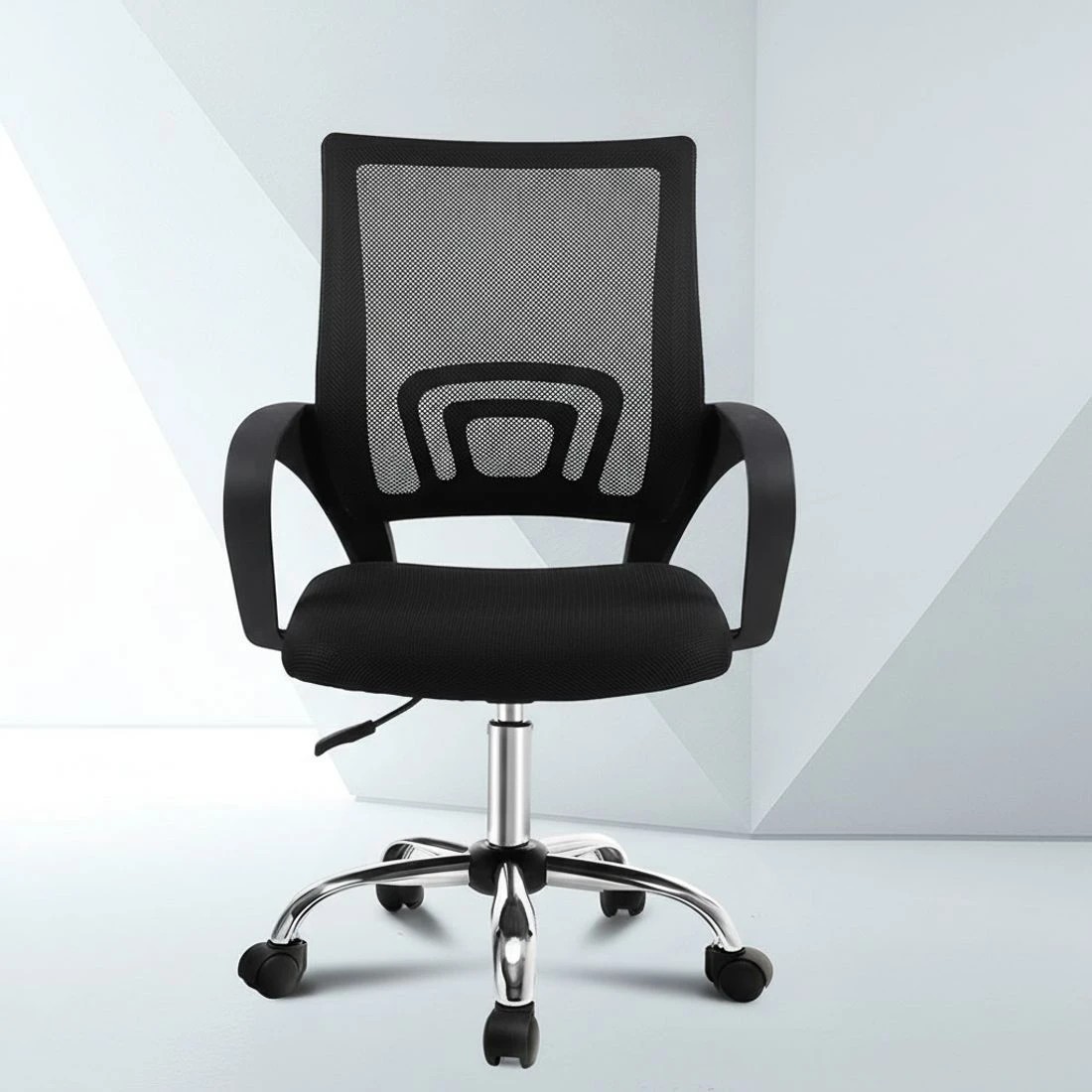 4 Artiss 2x Mesh Office Chair Mid Back - Black, 4 of 6