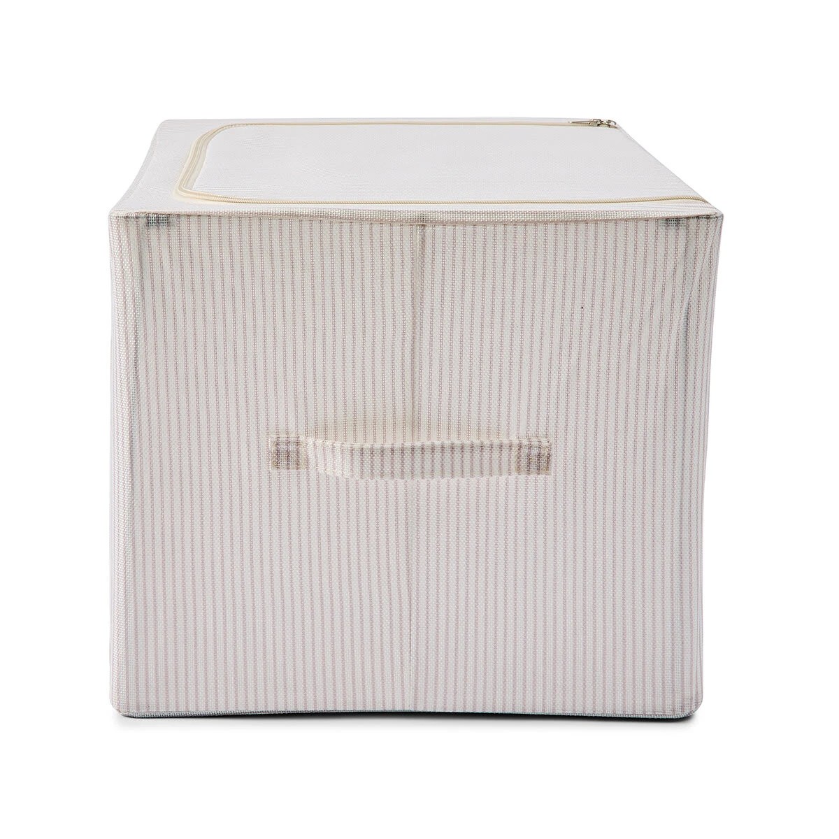 6 Linen Look Collapsible Box with Window - Large, Stripe, 6 of 10