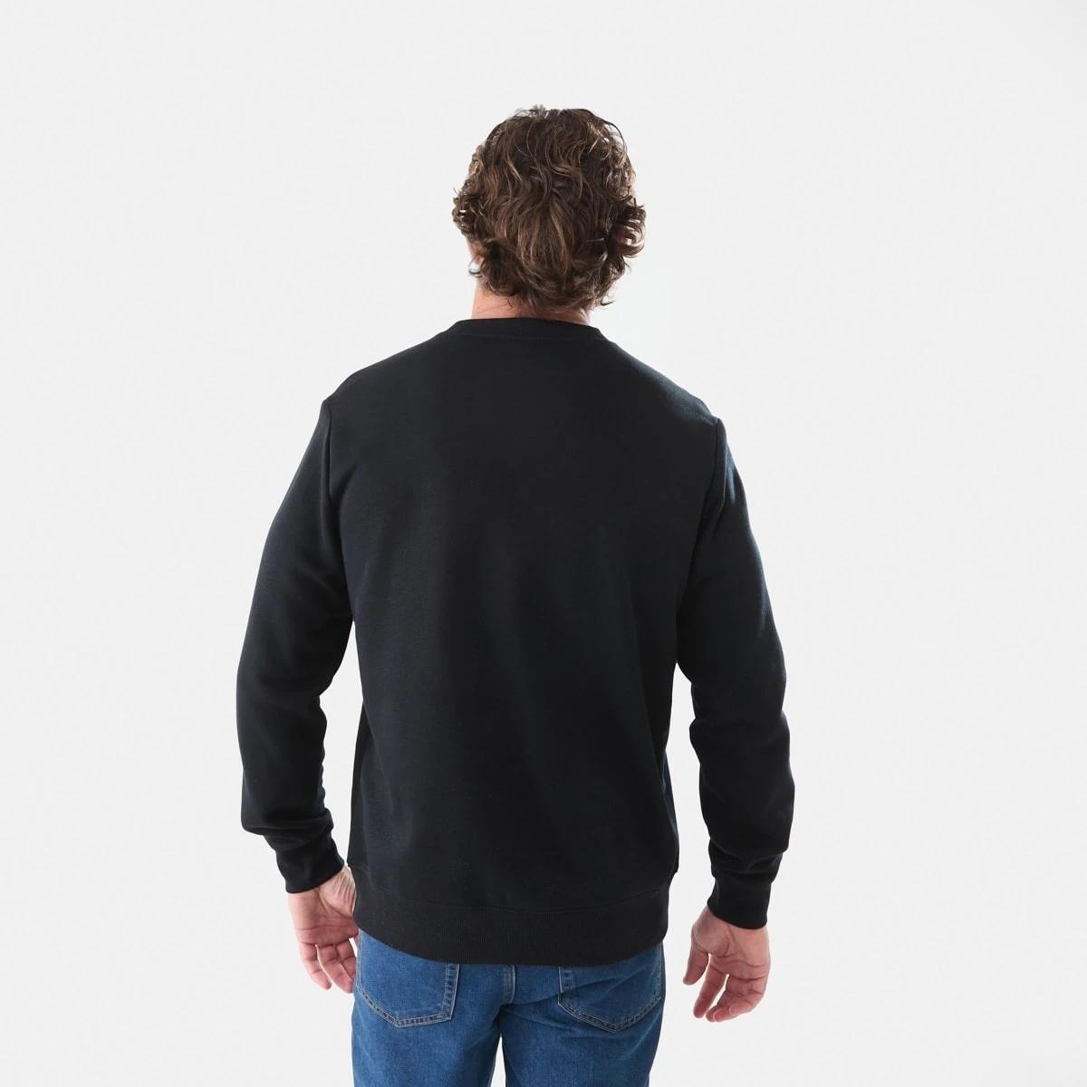 3 Basic Crew Neck Sweatshirt Black, 3 of 5