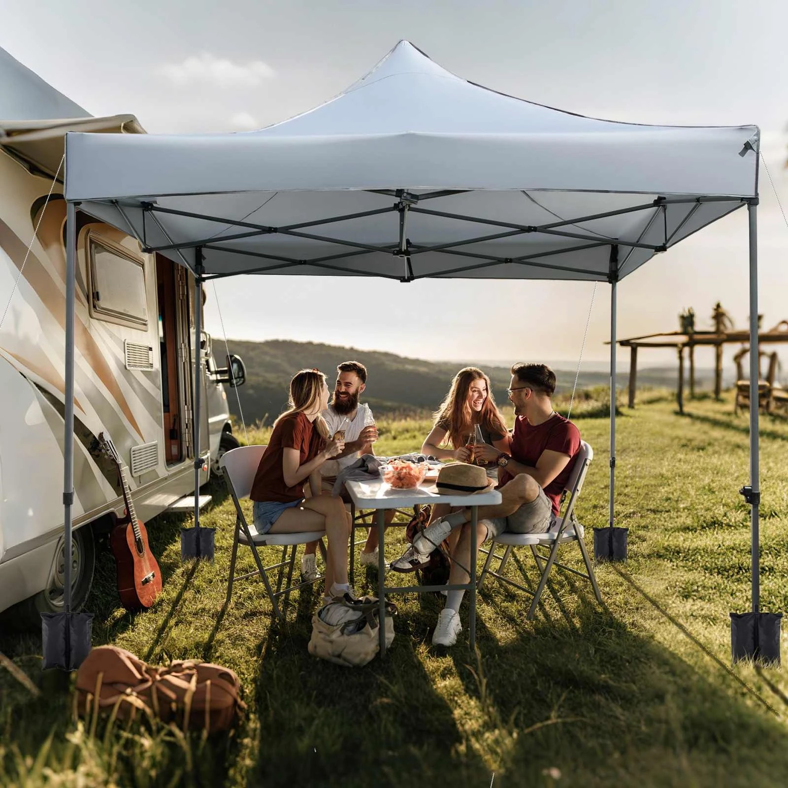 2 Costway 3 X 3 m Pop up Canopy Tent Portable Folding Gazebo - Grey, 2 of 2