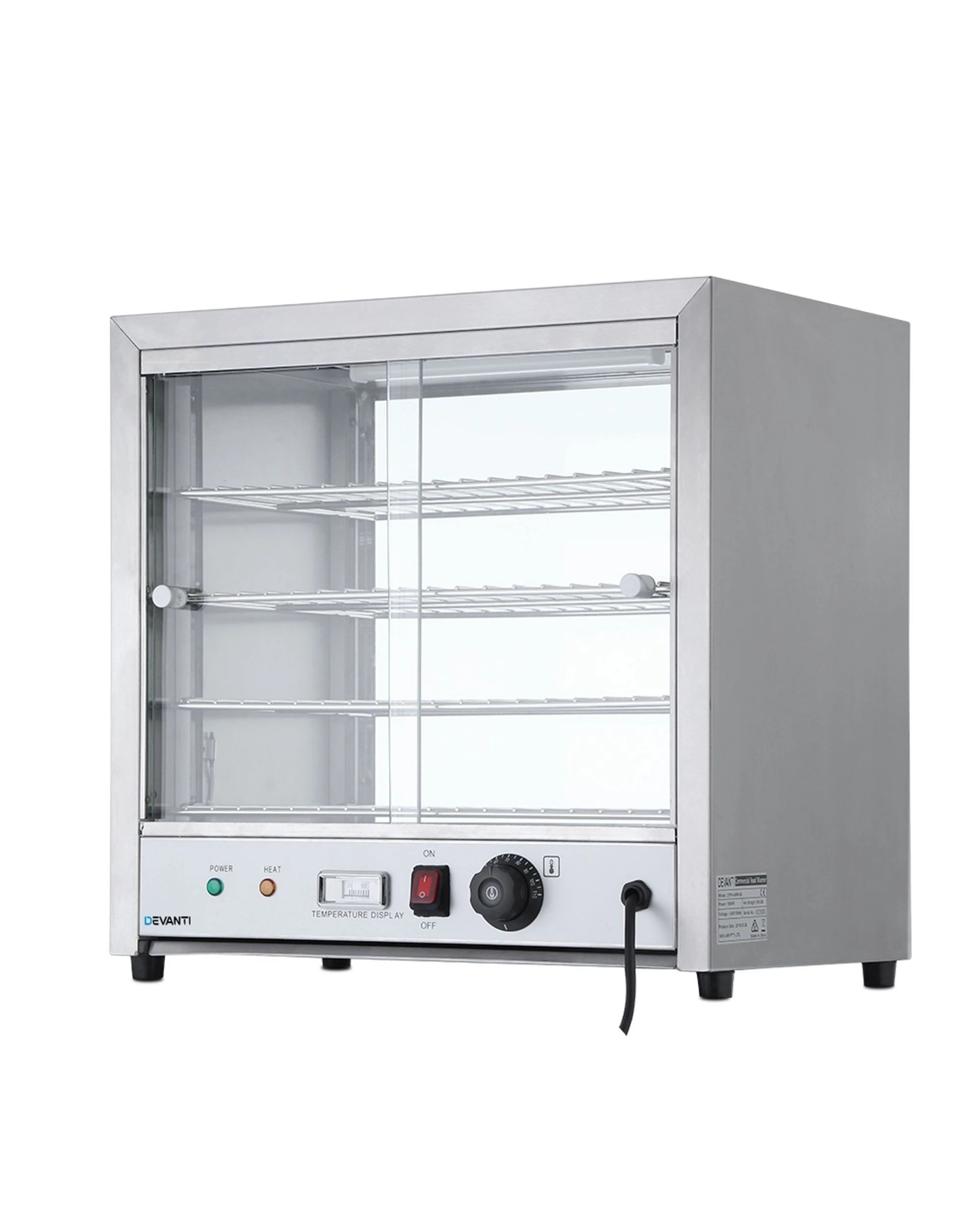1 Devanti Commercial Food Warmer Hot Display Showcase Cabinet 54cm
 - Silver, 1 of 3