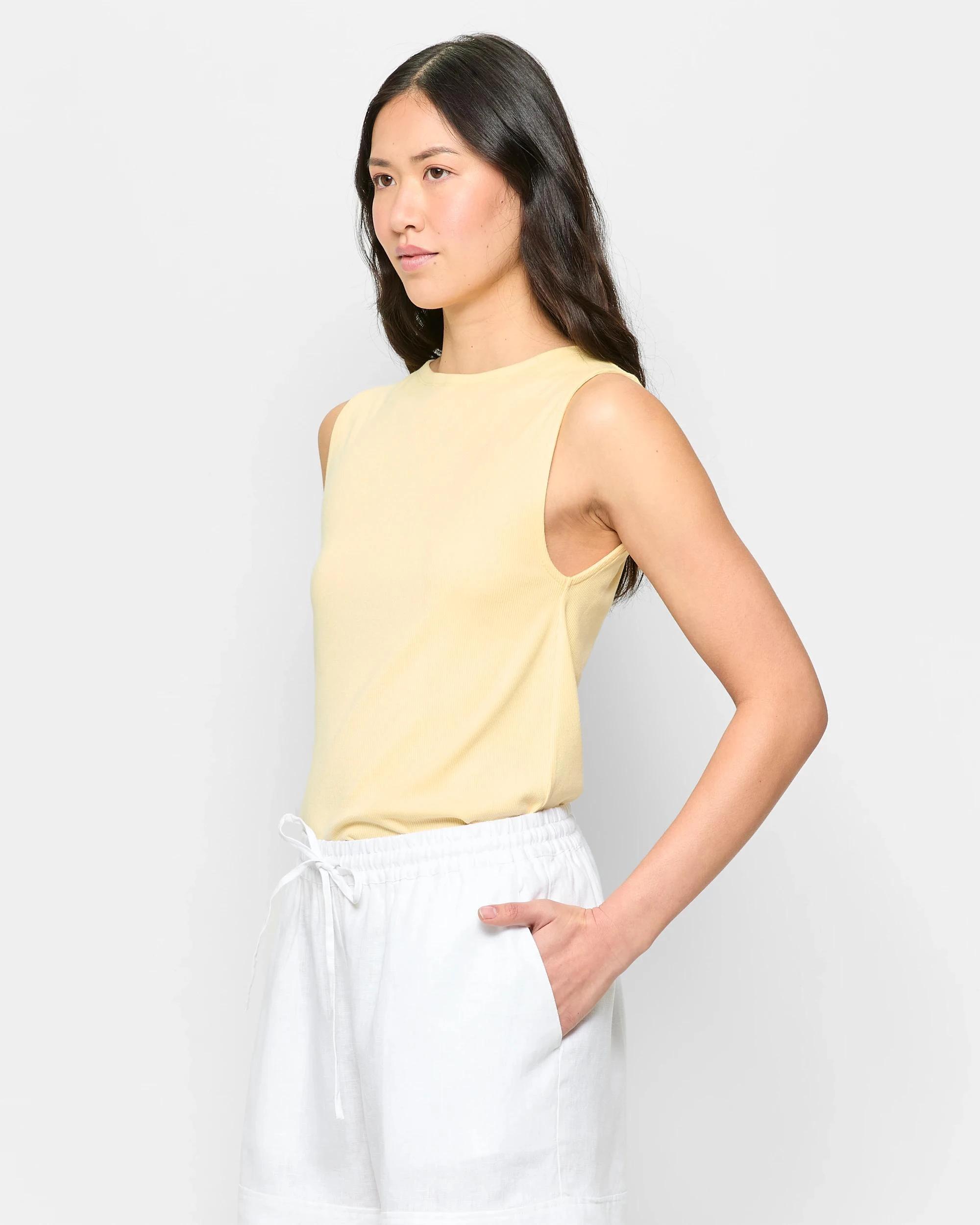 3 Target Soft Touch Boat Neck Rib Tank Top LEMON, 3 of 5