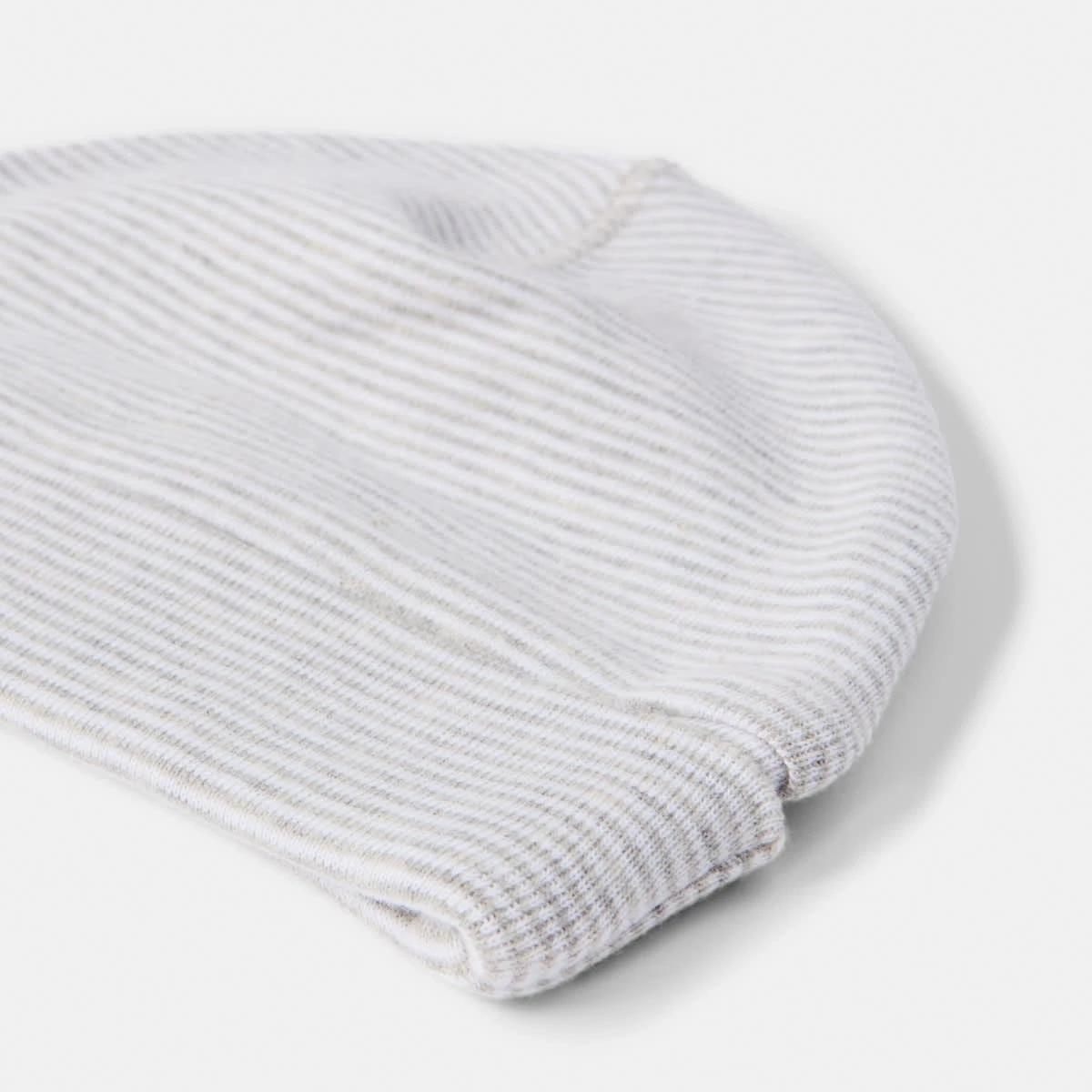 5 2 Pack Newborn Hat and Mittens Set GREY STRIPE AND SPOT, 5 of 8