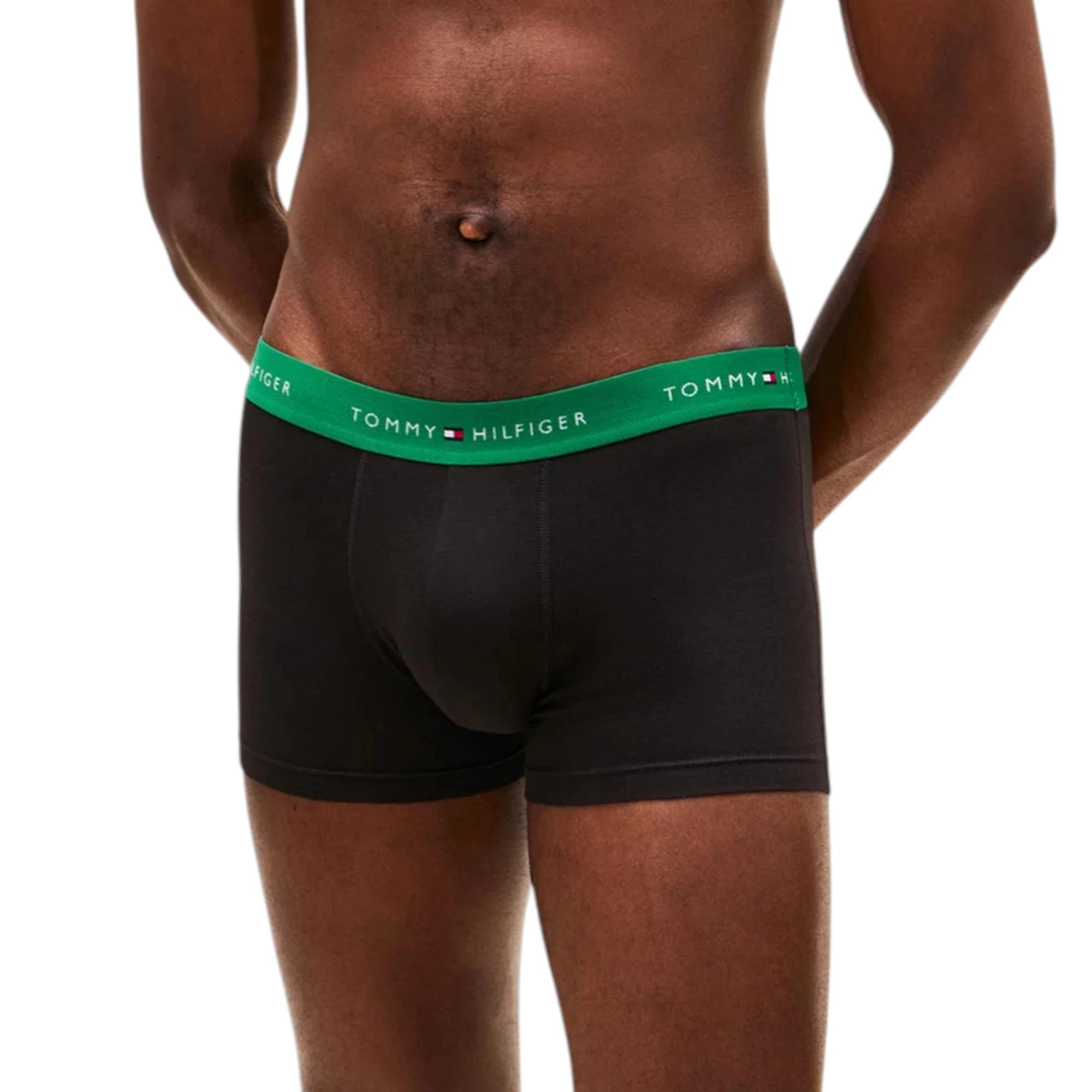 4 Tommy Hilfiger 3 Pack Mens Essential Cotton Boxer Trunks Underwear BLACK MULTI, 4 of 7
