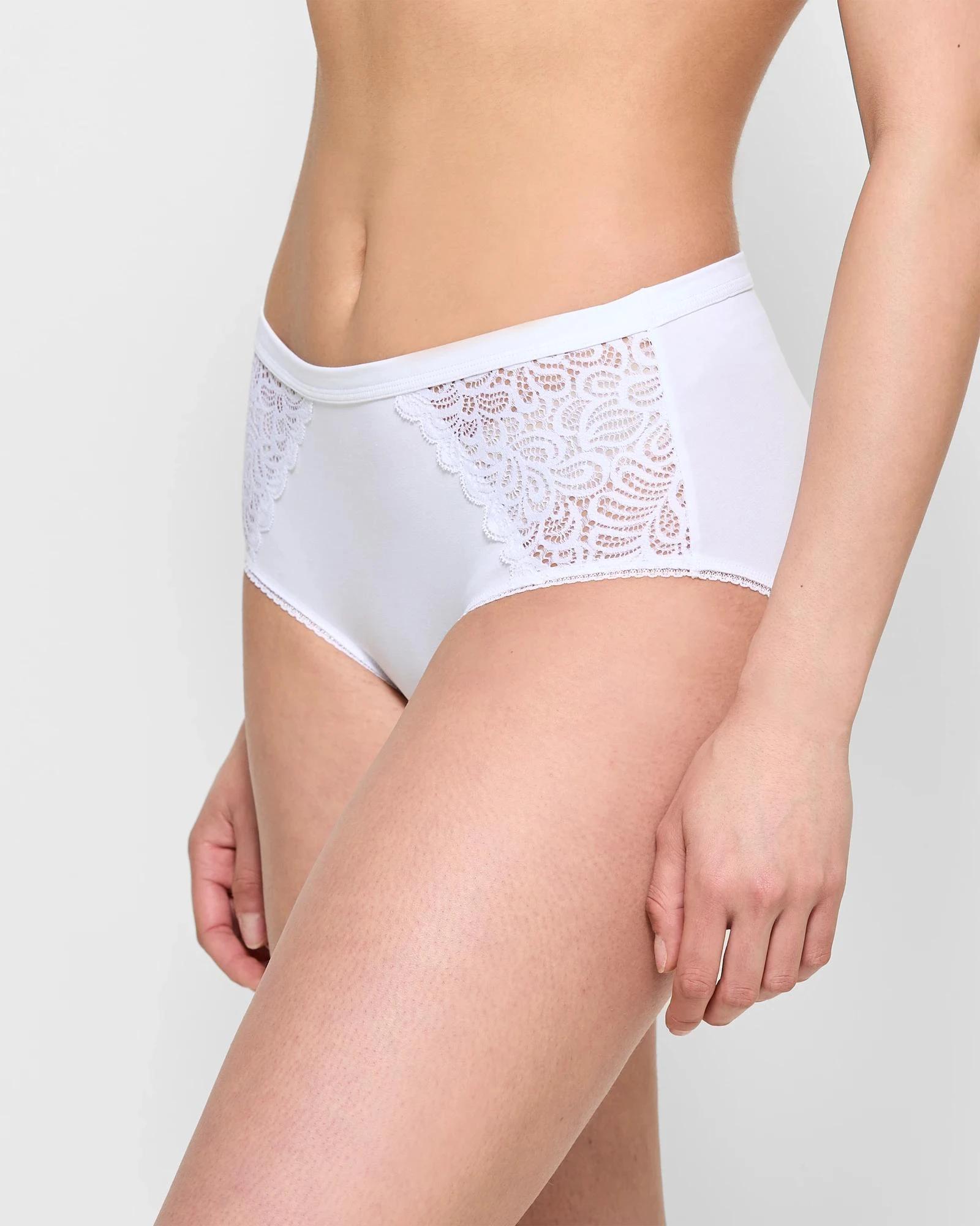 2 Target Woman Australian Cotton and Lace Midi Briefs WHITE, 2 of 4