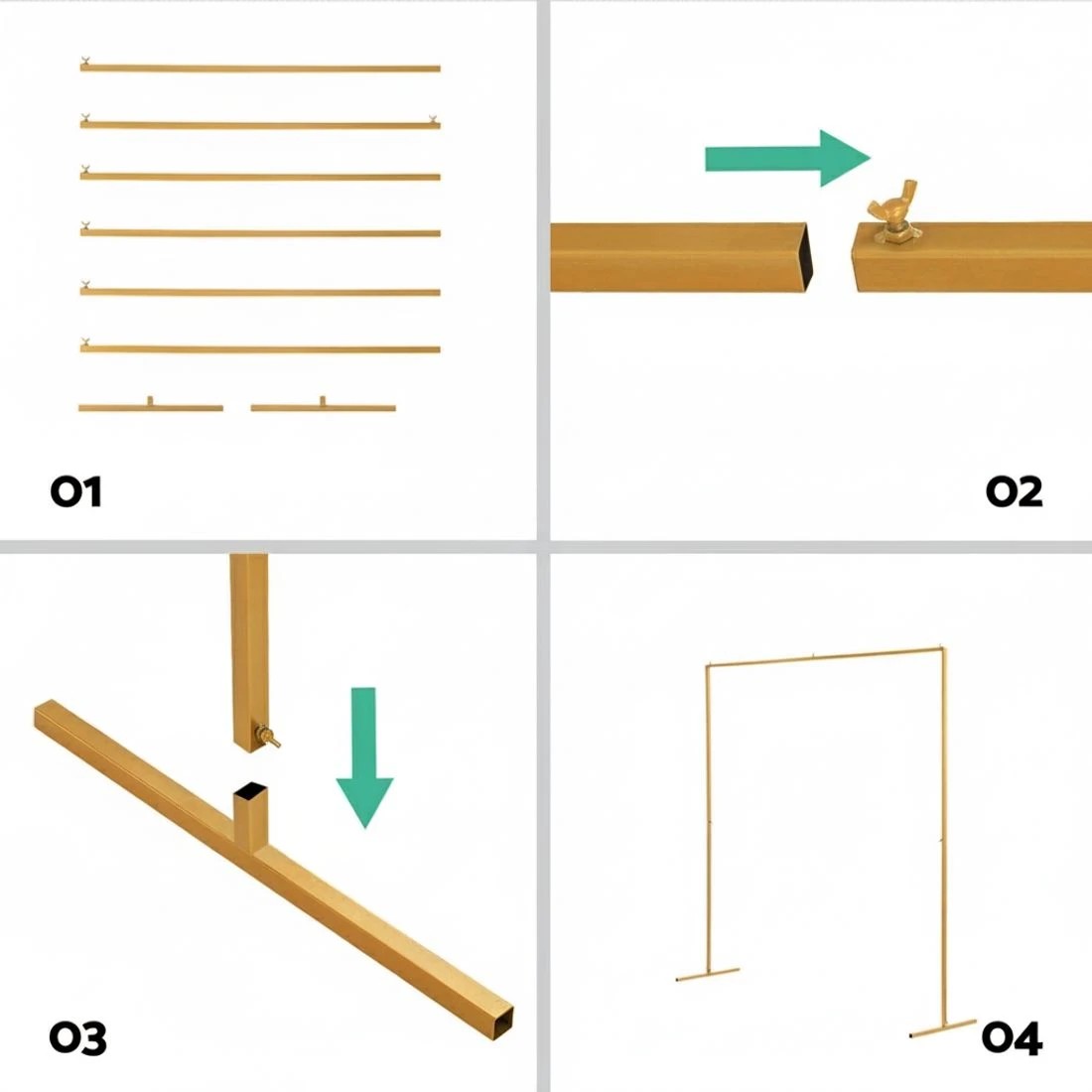 3 2M Backdrop Stand Wedding Background Decoration Party Flower Balloon Display - Gold, 3 of 4