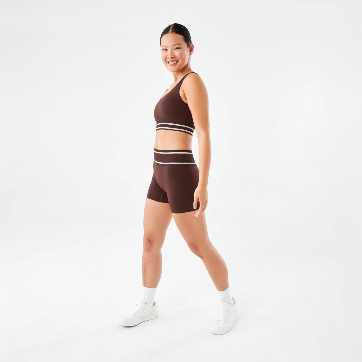 3 Active Womens Seamfree Tipping Bike Shorts Brn Tuscan, 3 of 6