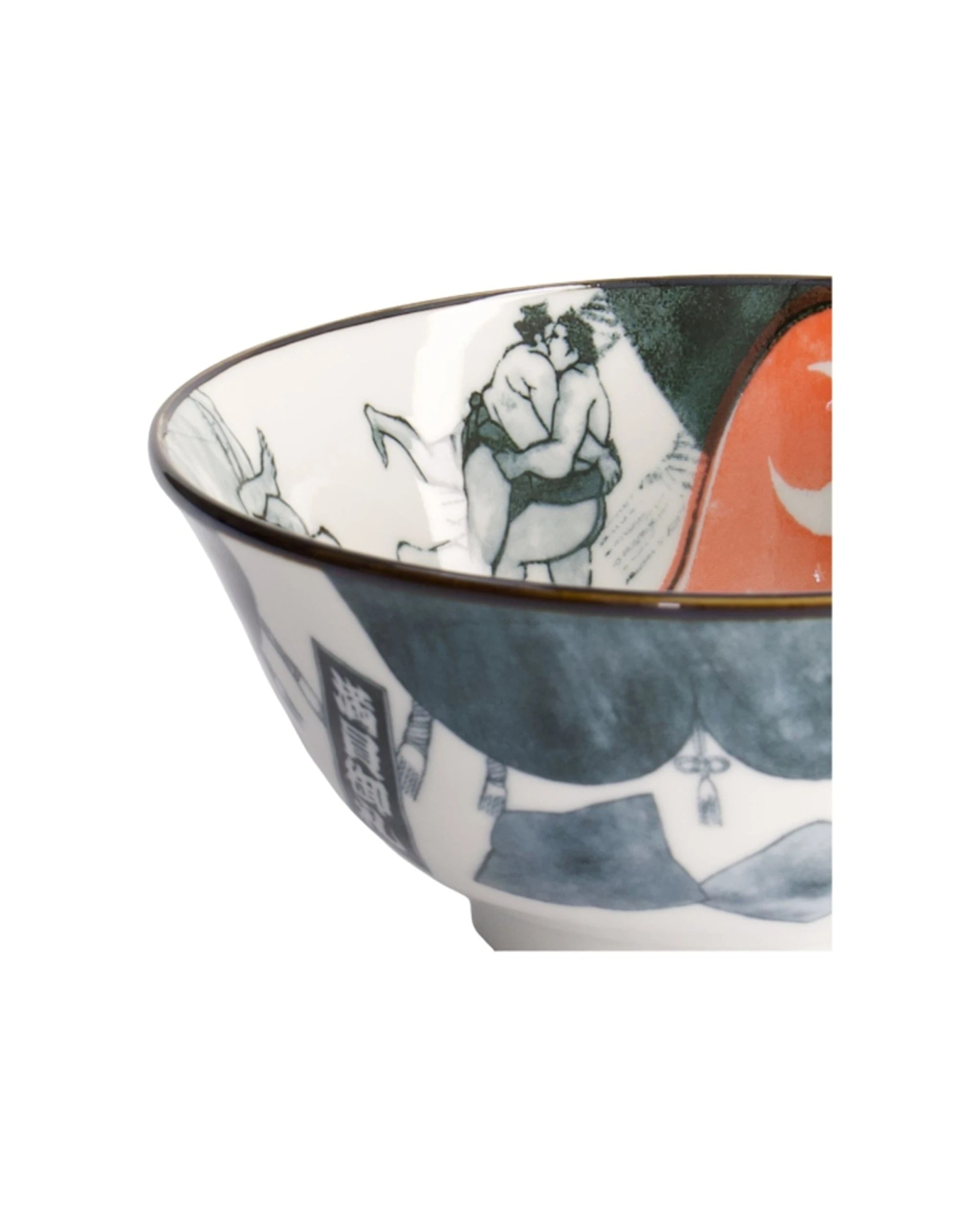 3 Tokyo Design 2PK Asakusa Bowl Japanese Noodle Ceramic Dinnerware Sumo 15x7cm - Multi, 3 of 4