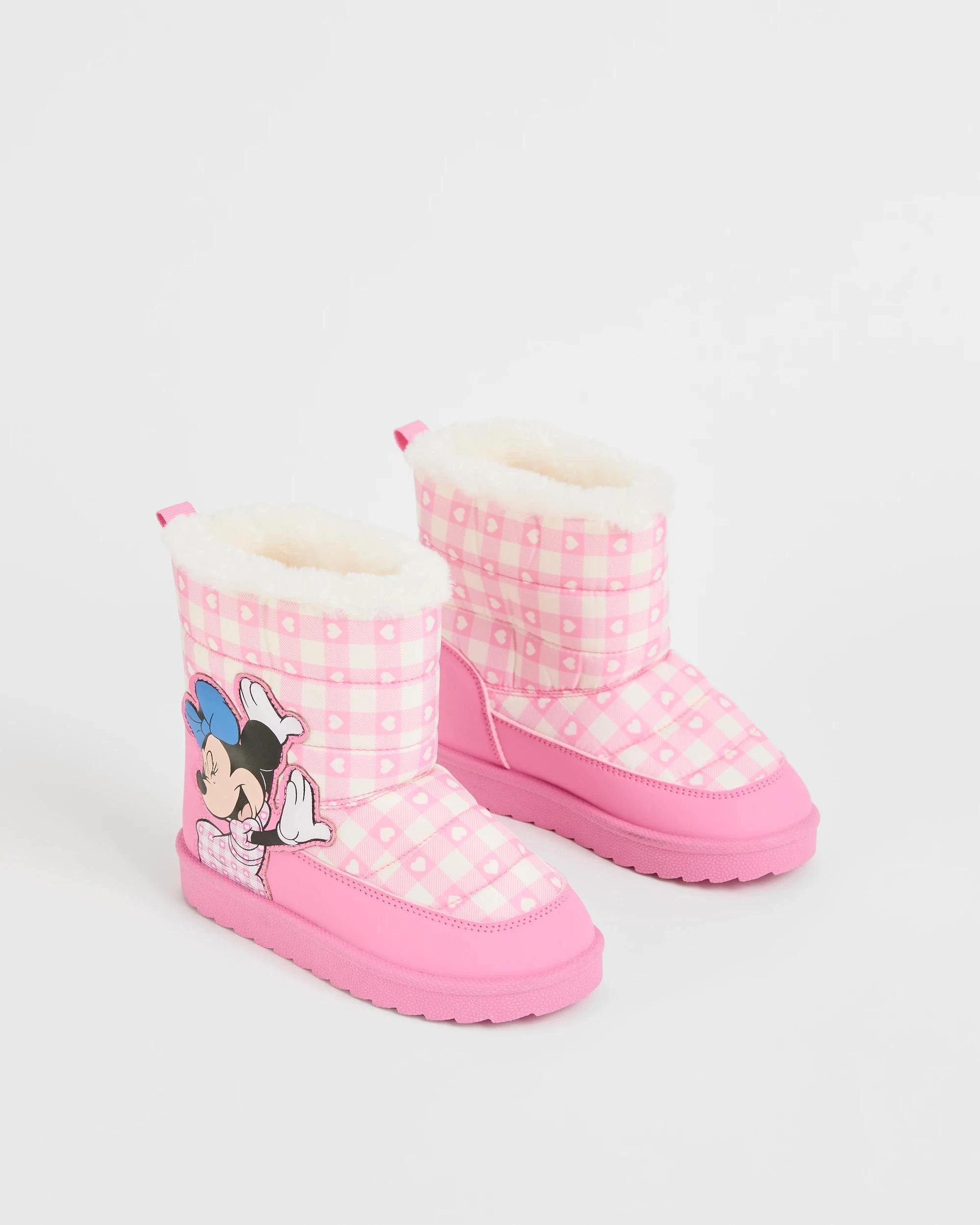 2 Disney Minnie Mouse Padded Slipper Boots PINK, 2 of 3