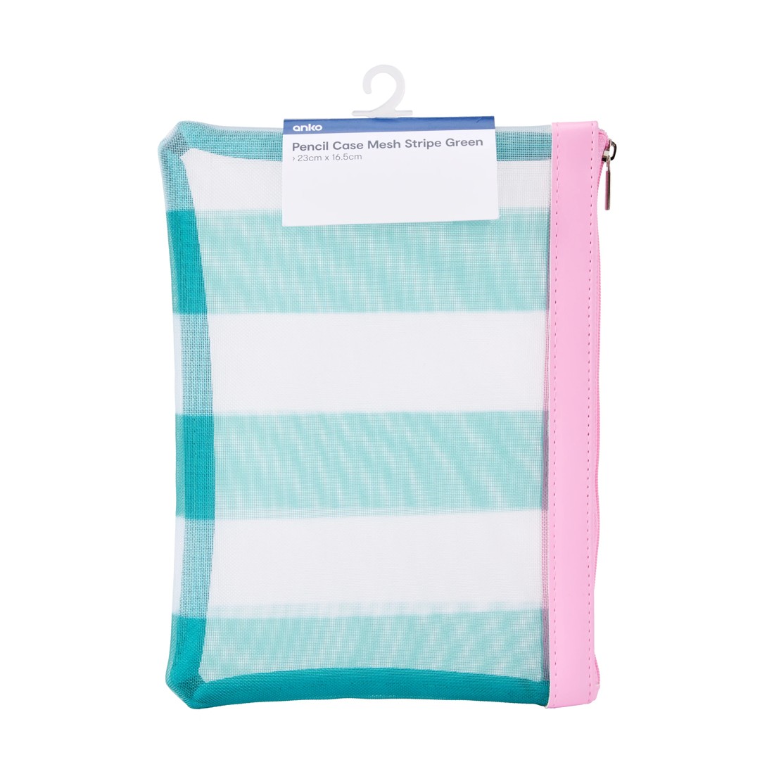 6 Mesh Stripe Pencil Case - Green, 6 of 6
