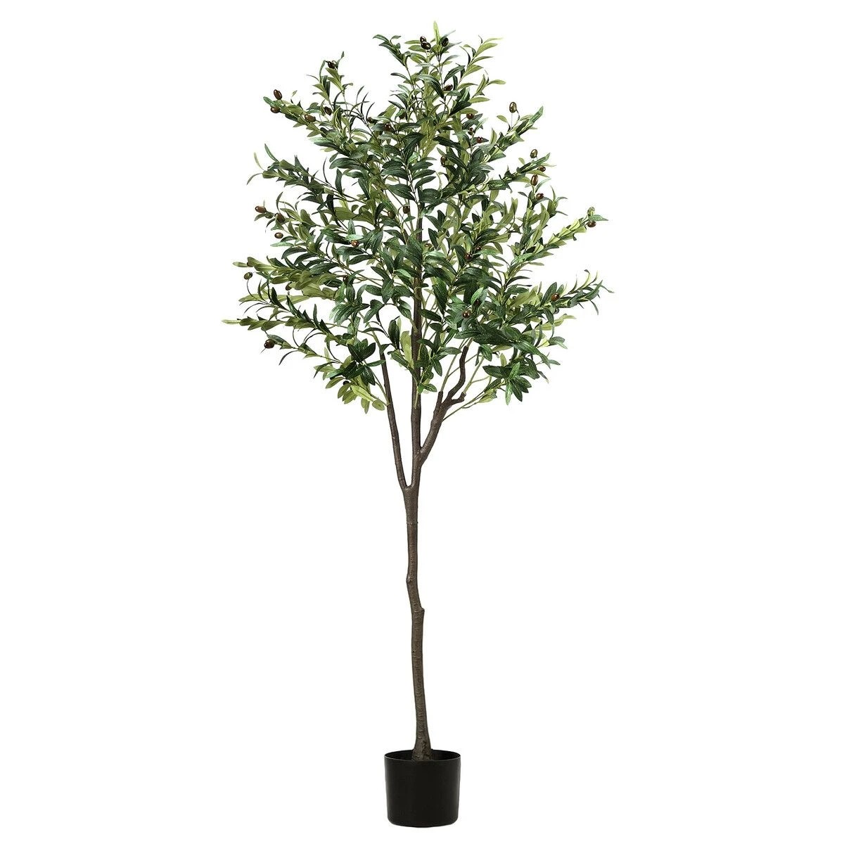 1 AUSWAY Artificial Olive Tree Plant Pot Imitation Green Fake Faux Natural, 1 of 5