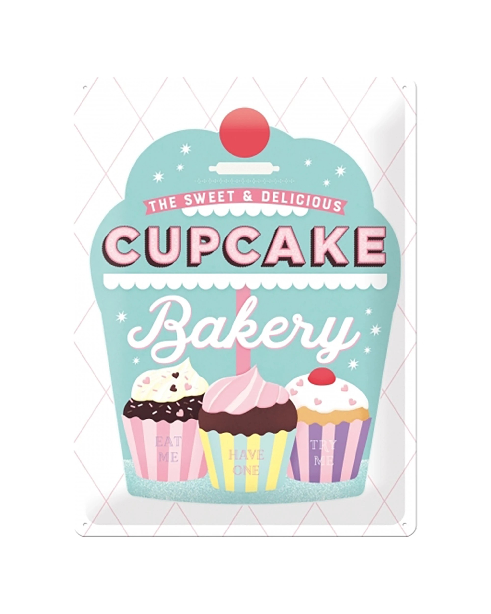 1 Nostalgic-Art Large 30x40cm Metal Wall Art Sign Plaque - Cupcake Bakery - Multi, 1 of 3