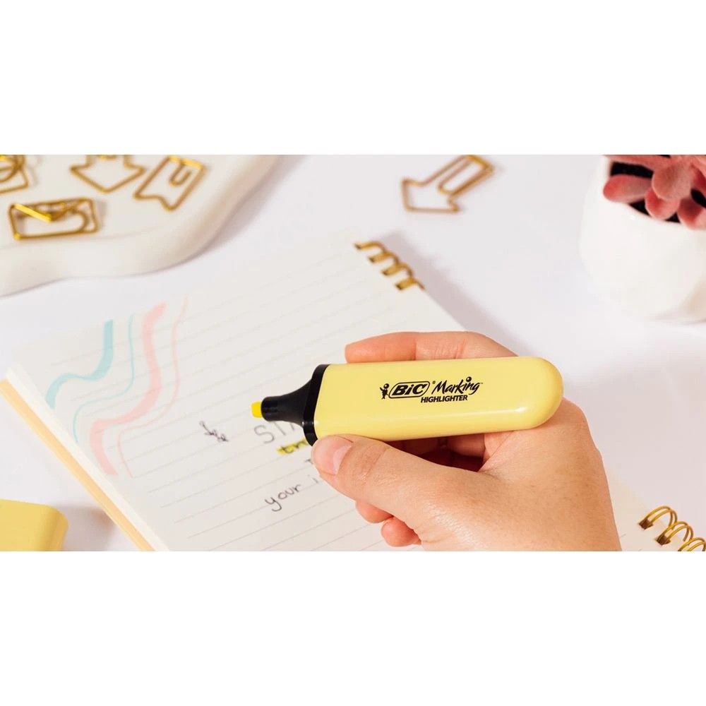 3 Bic Tank Marking Highlighter Pastel Yellow, 3 of 5