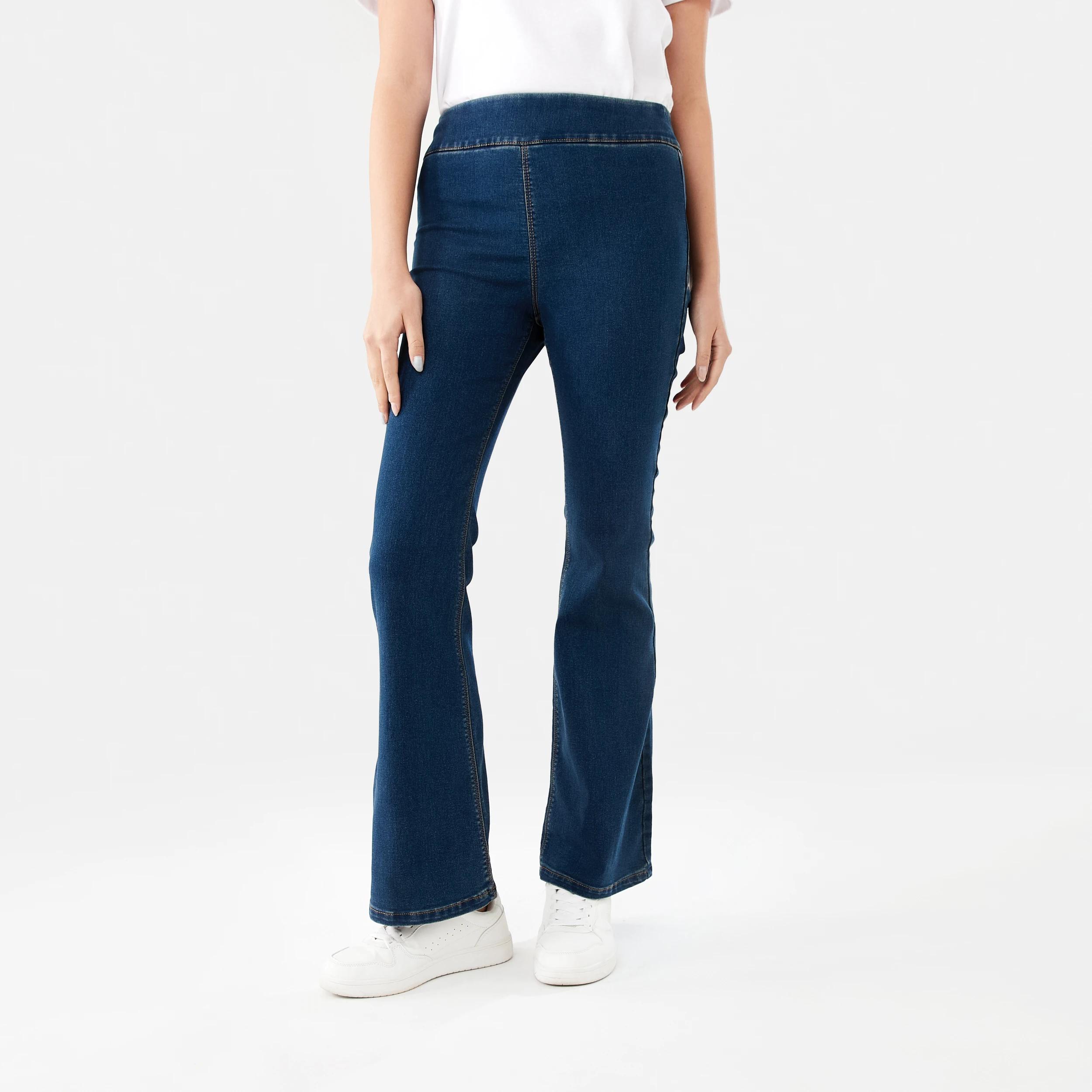 1 Flare Denim Jeggings DARK WASH, 1 of 8