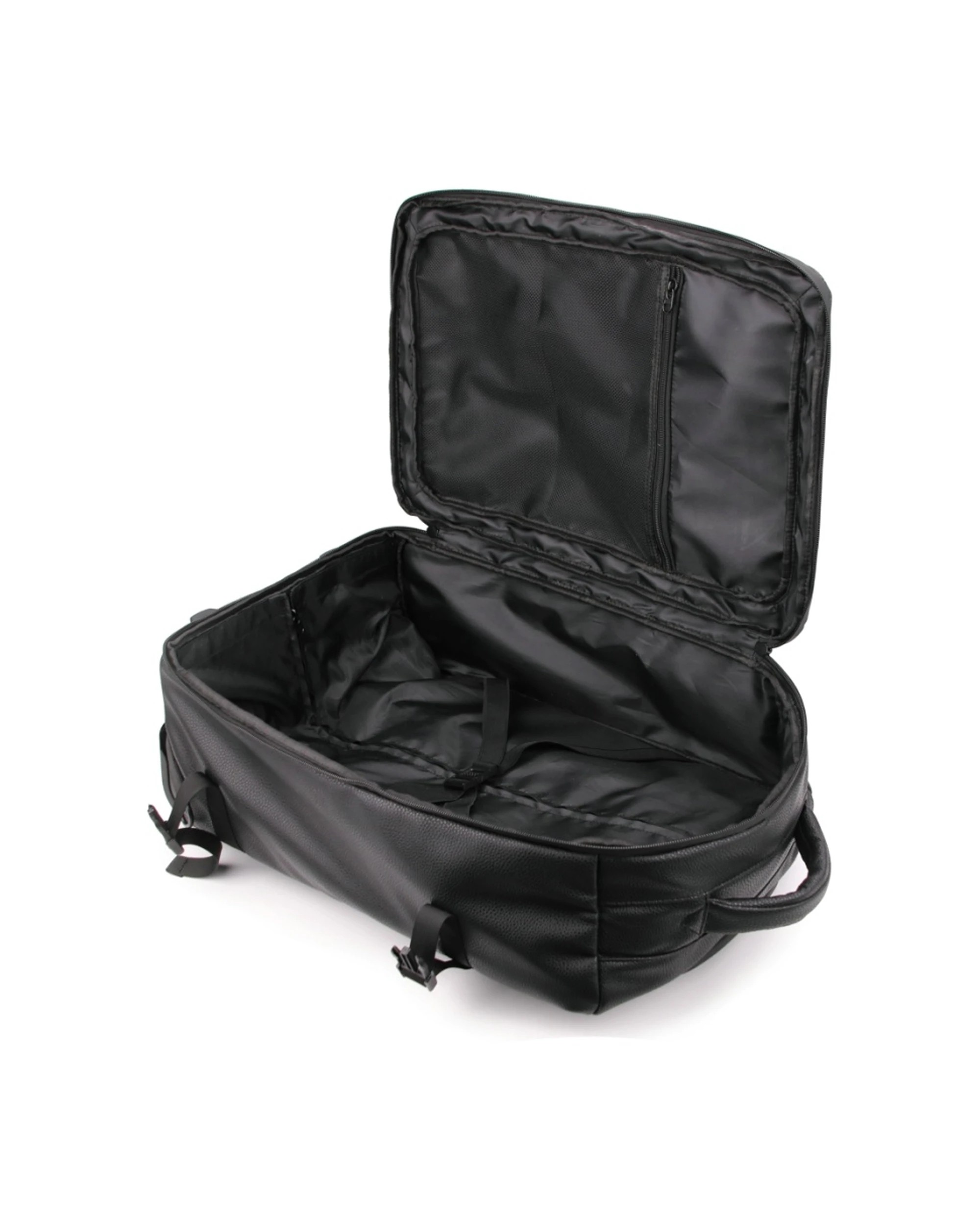 3 Men's Republic Carryon Travel Bag Soft Pebble Cow Hide Faux Leather 55cm - Grey, 3 of 7