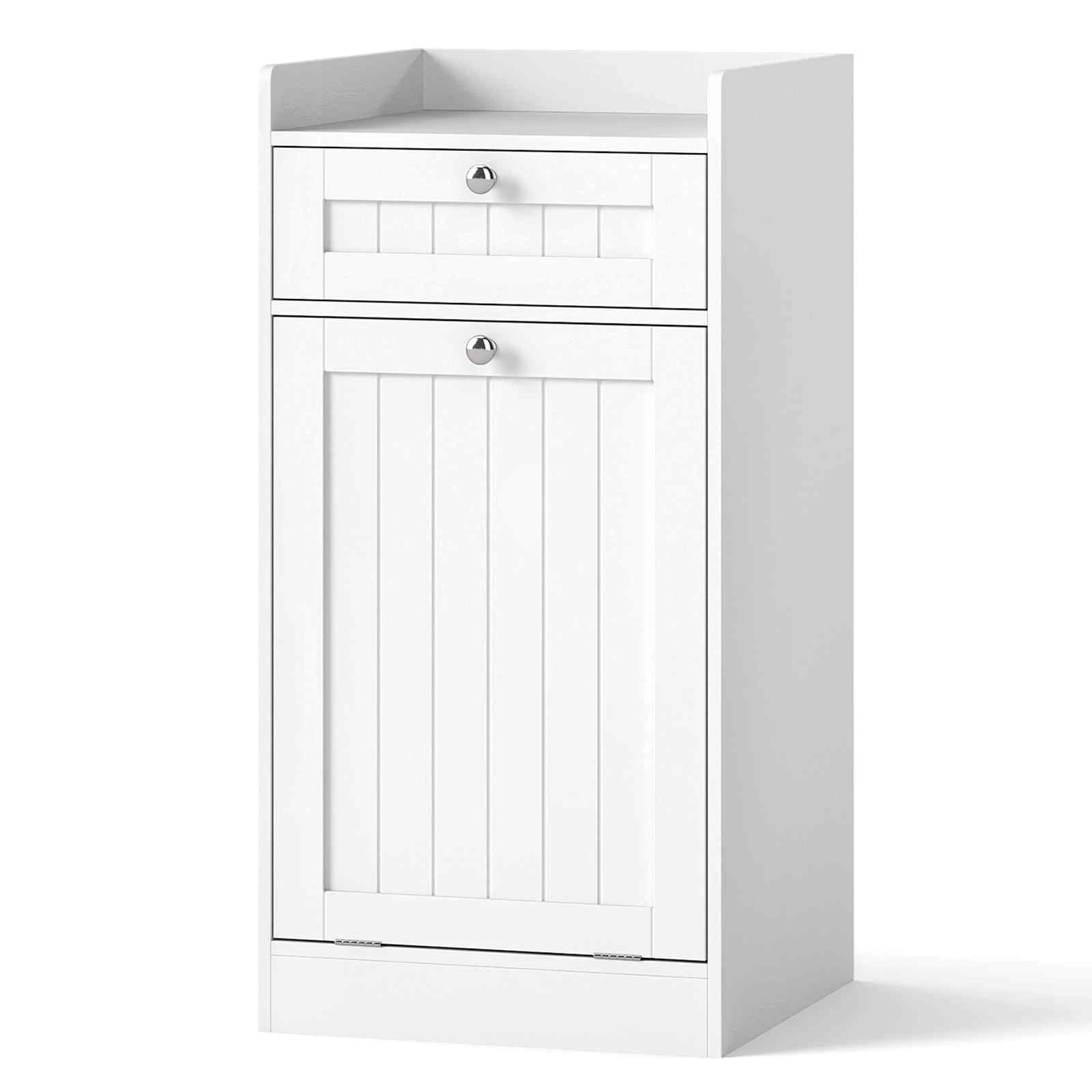 1 Costway Bathroom Storage Cabinet w/Tilt-Out Laundry Hamper Toilet Organizer, 1 of 6