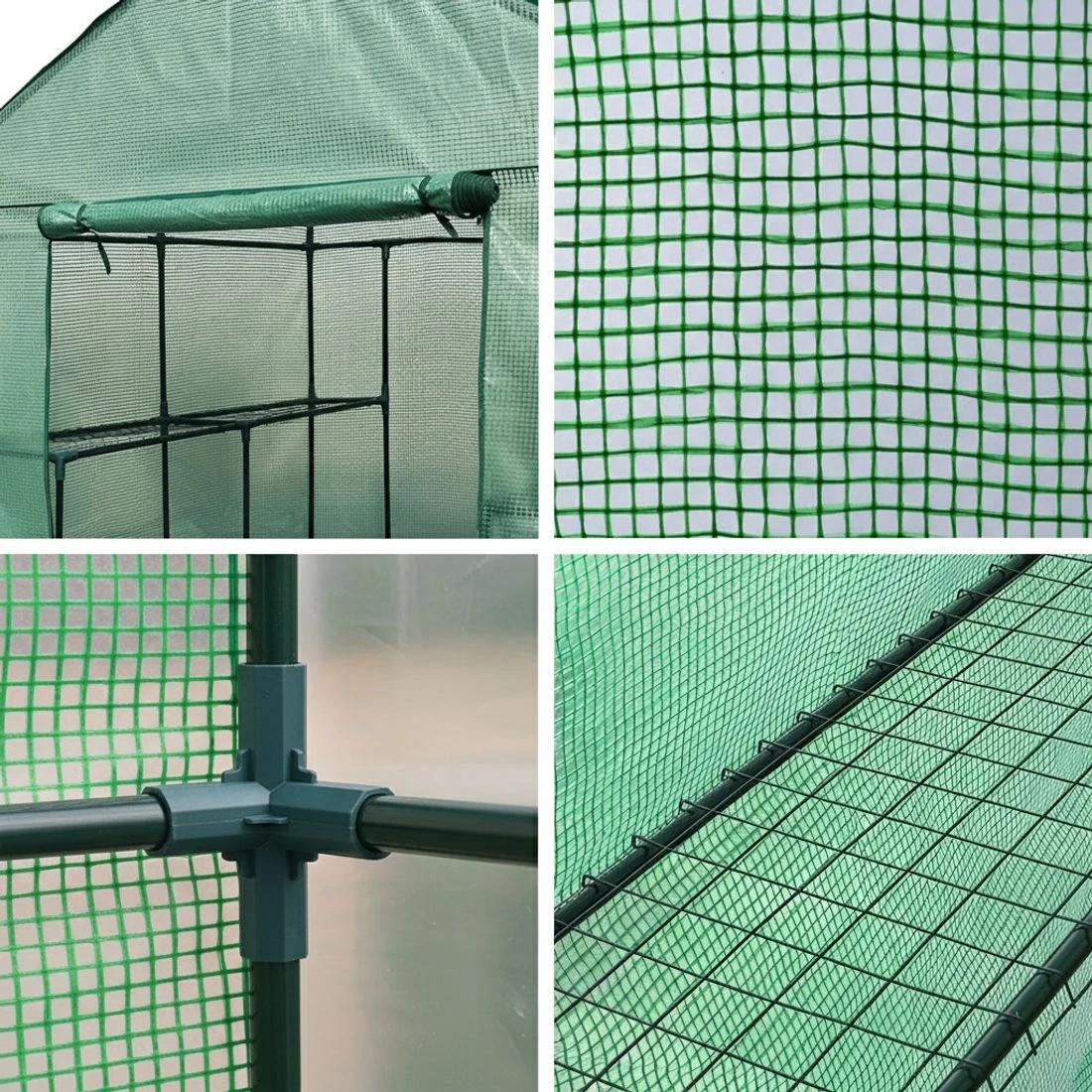 7 Green Fingers Greenhouse Walk in Green House Tunnel Plant Garden Shed 8 Shelves - Clear, 7 of 10