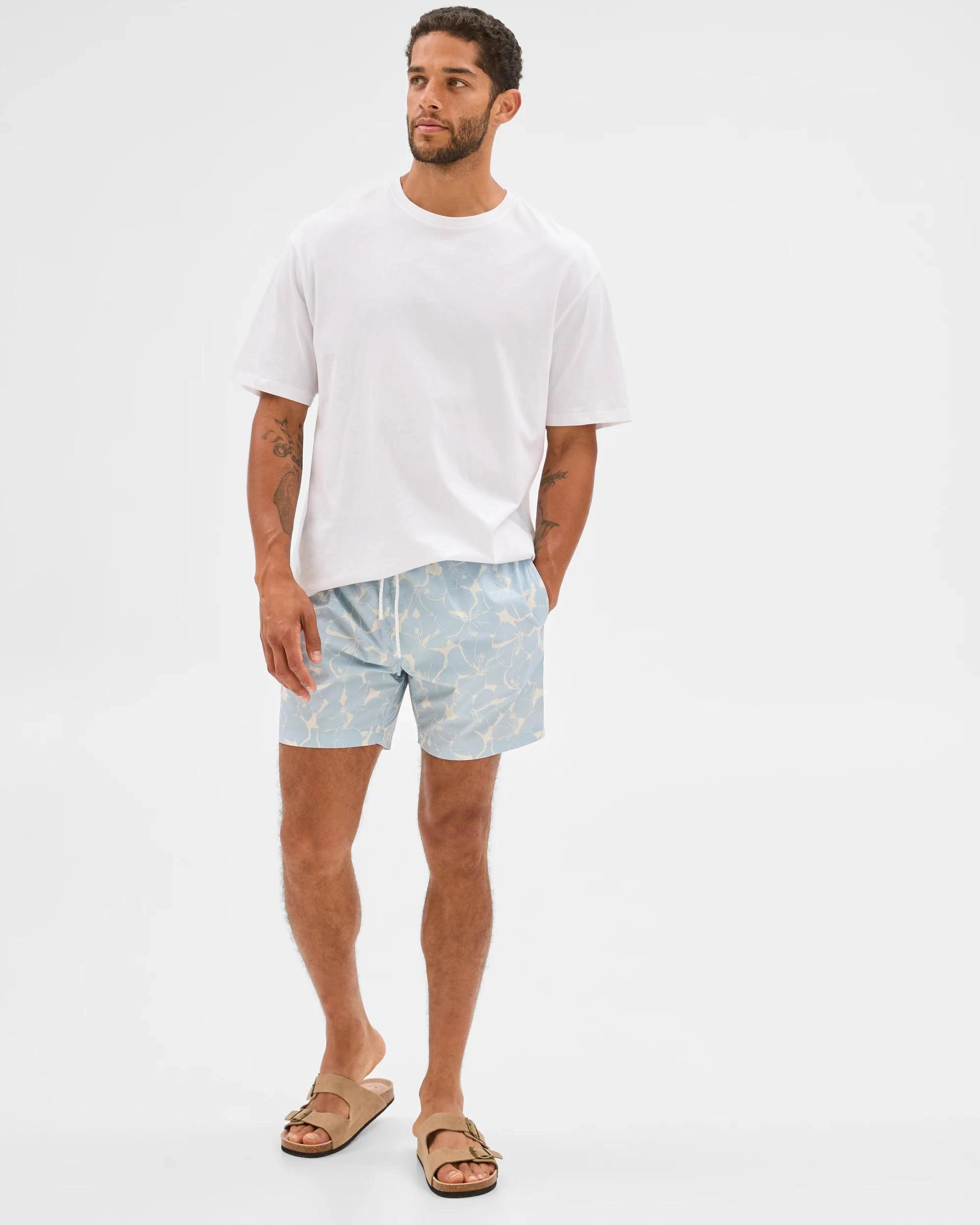 1 Target Floral Print Volley Shorts BLUE, 1 of 6