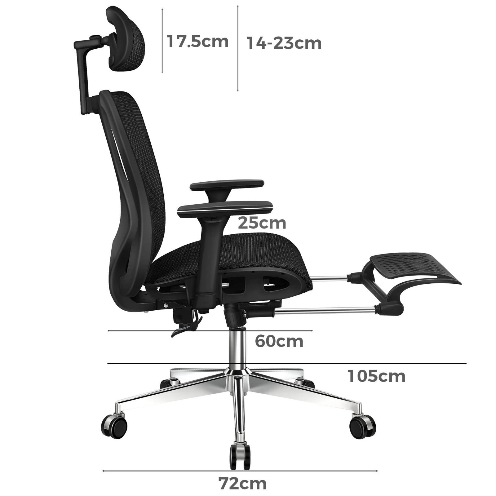 10 Alfordson Office Chair Ergonomic Mesh Seat Executive Work Computer Gaming - Black, 10 of 10