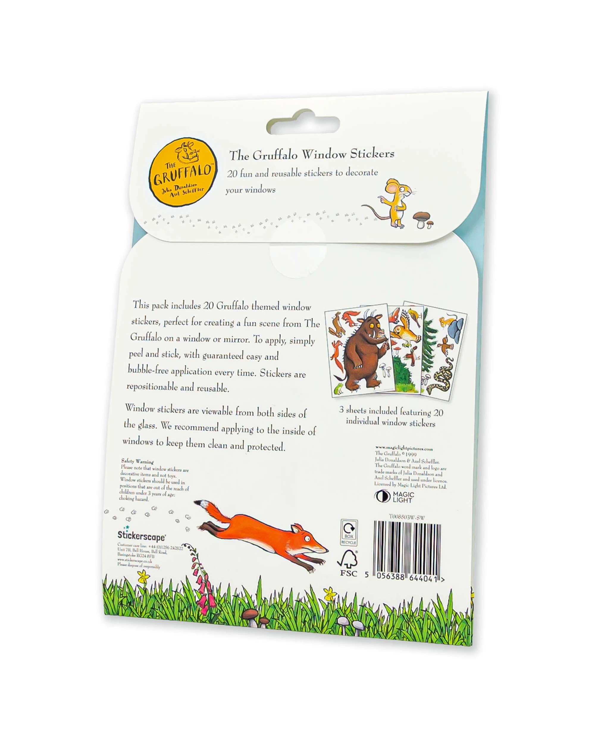 2 Stickerscape A5 The Gruffalo Reusable Playroom Nursery Window Stickers, 2 of 4