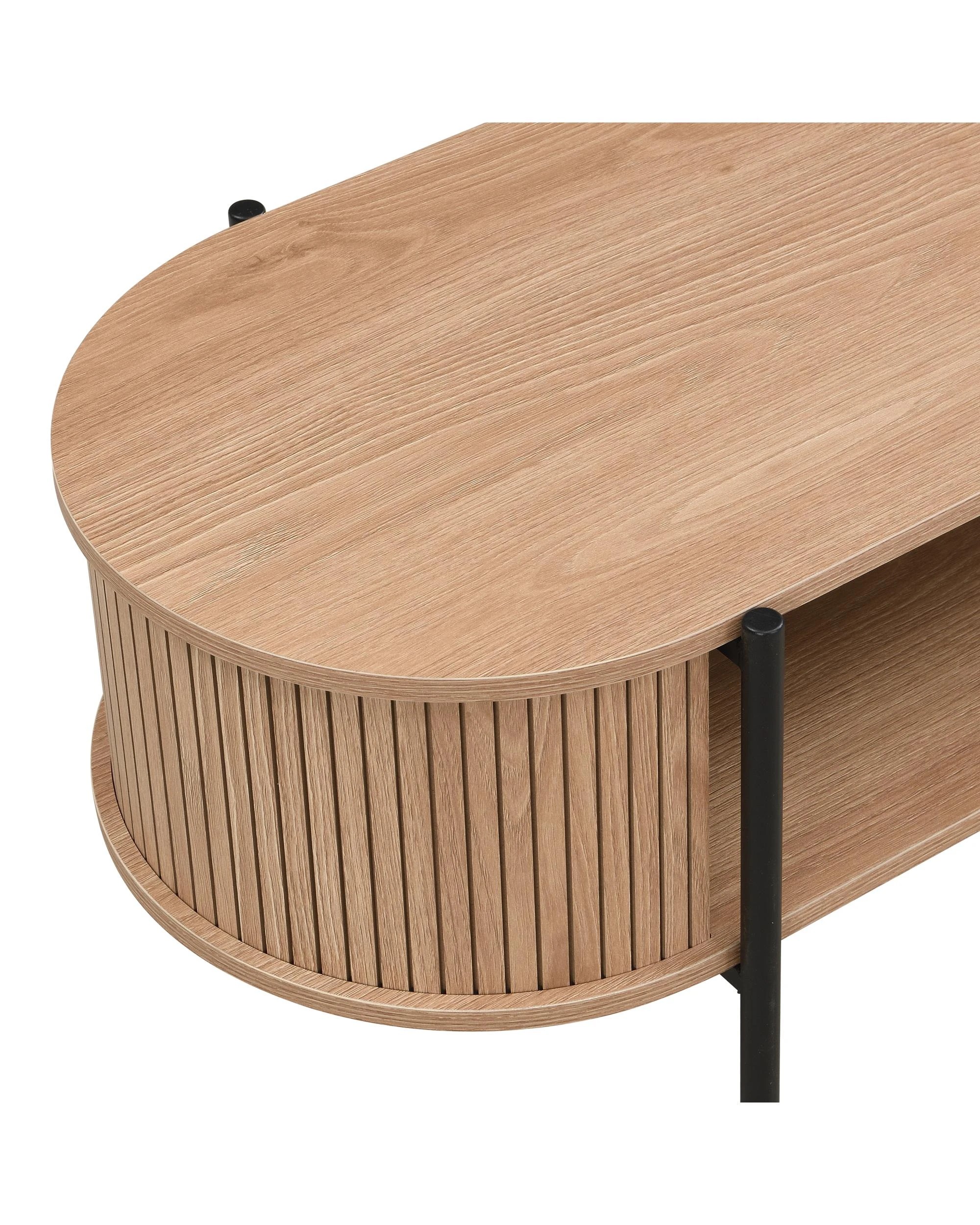 6 Kodu Coffee Table Oval Oak - Black, 6 of 10