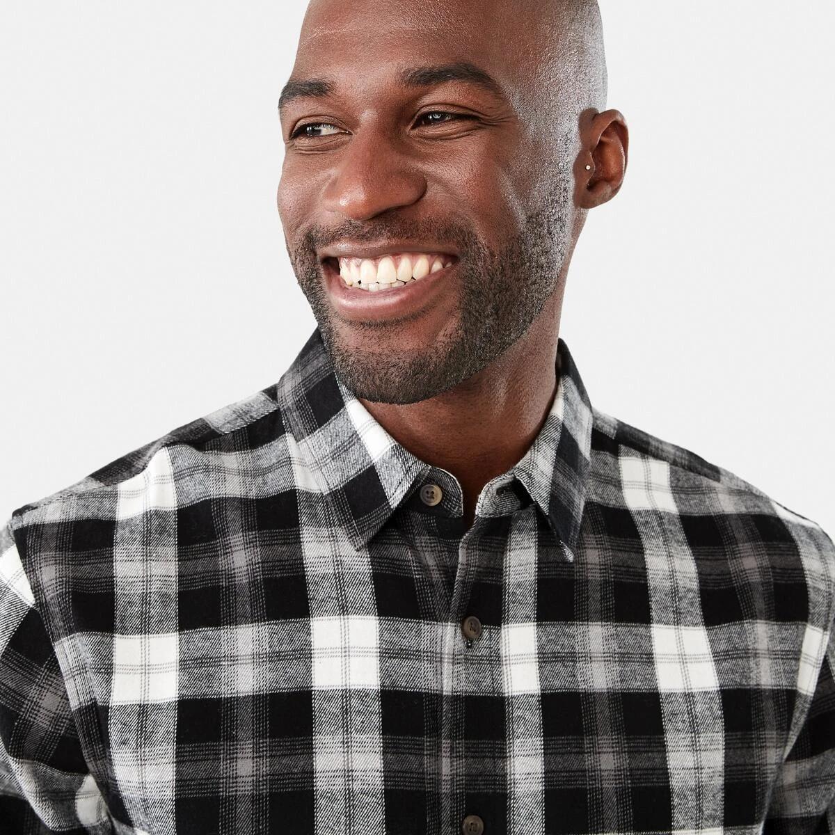 4 Long Sleeve Brushed Check Shirt Blk Check, 4 of 6