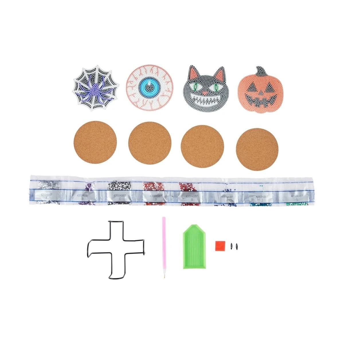 2 Halloween Gem Art Coasters Kit, 2 of 4