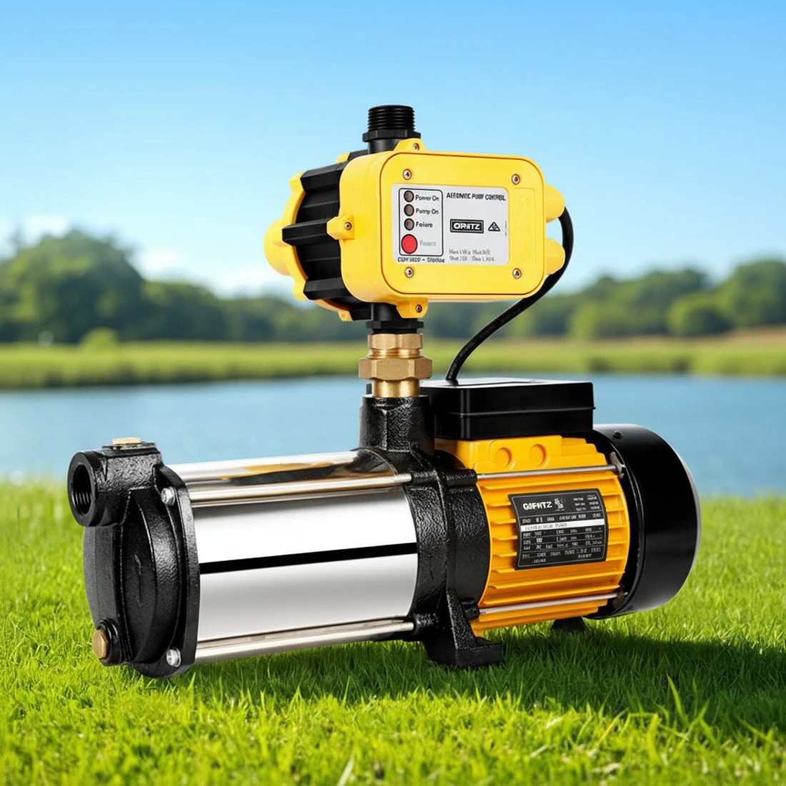 8 Giantz Garden Water Pump High Pressure 2500W Max 5-Stage Tank Irrigation Transfer Booster - Yellow, 8 of 8