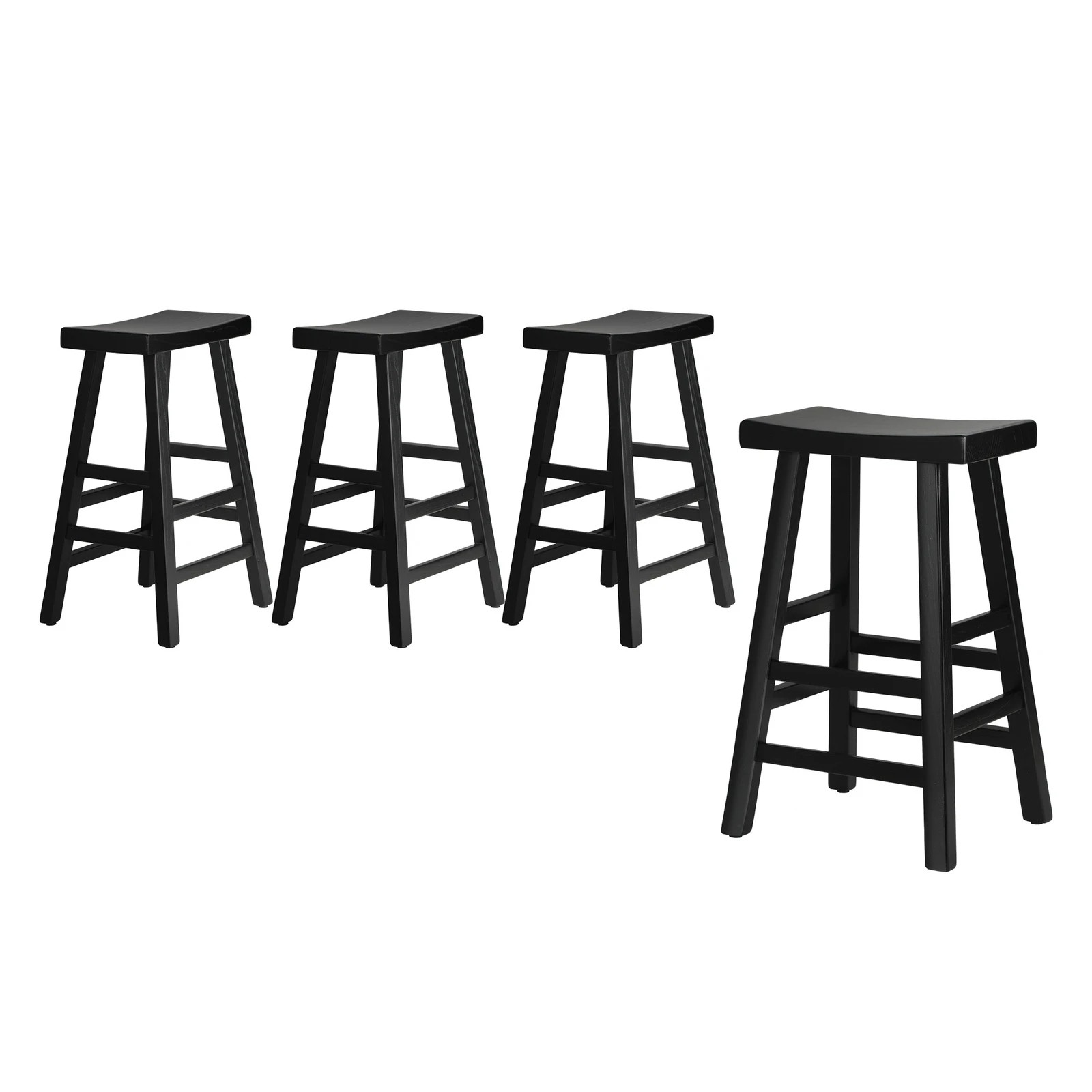 6 Oikiture 4x Bar Stools Kitchen Stool Wooden Counter Chairs Barstools
 - Black, 6 of 10