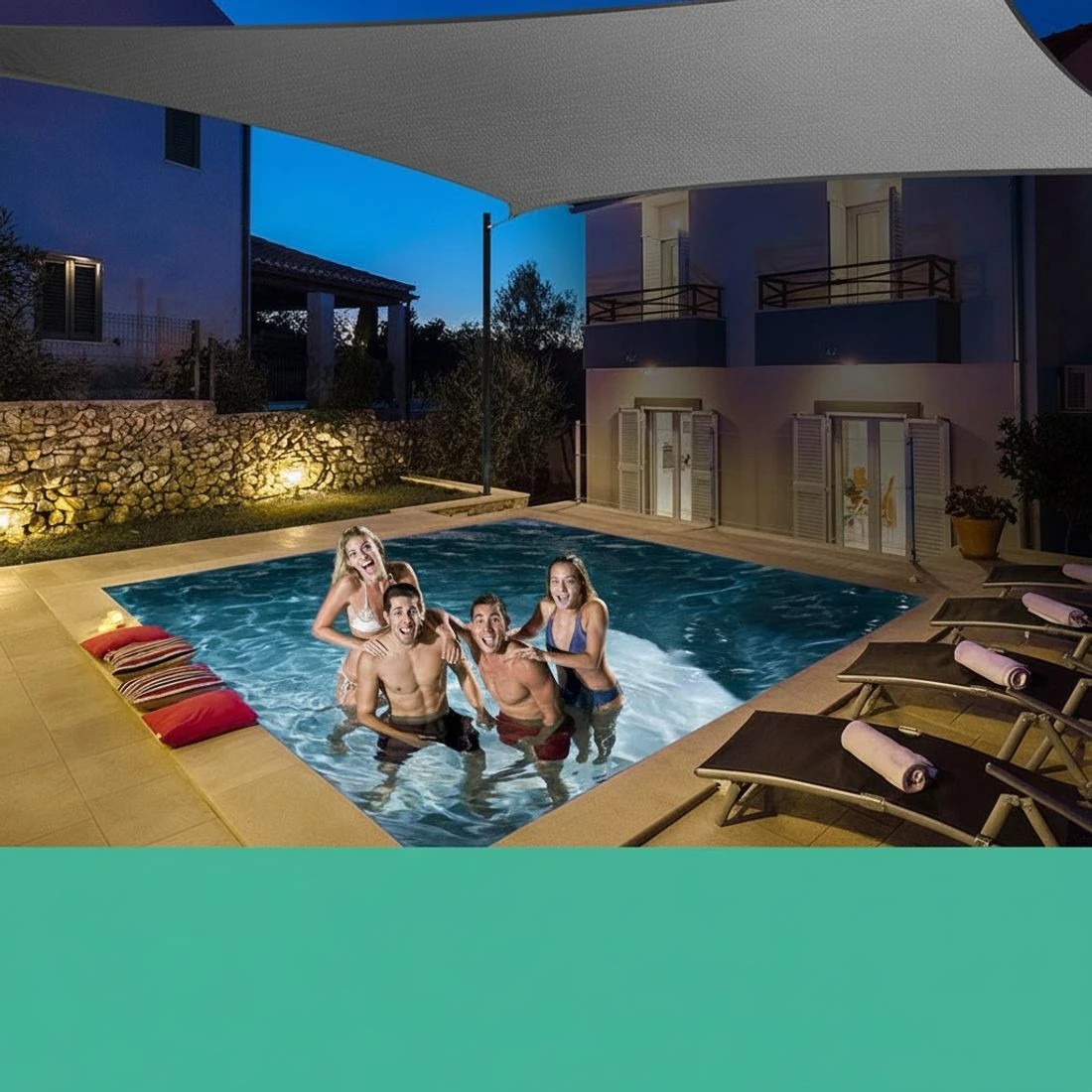 4 Instahut Shade Sail 4x5m Rectangle 280GSM 98%  Shade Cloth - Grey, 4 of 5