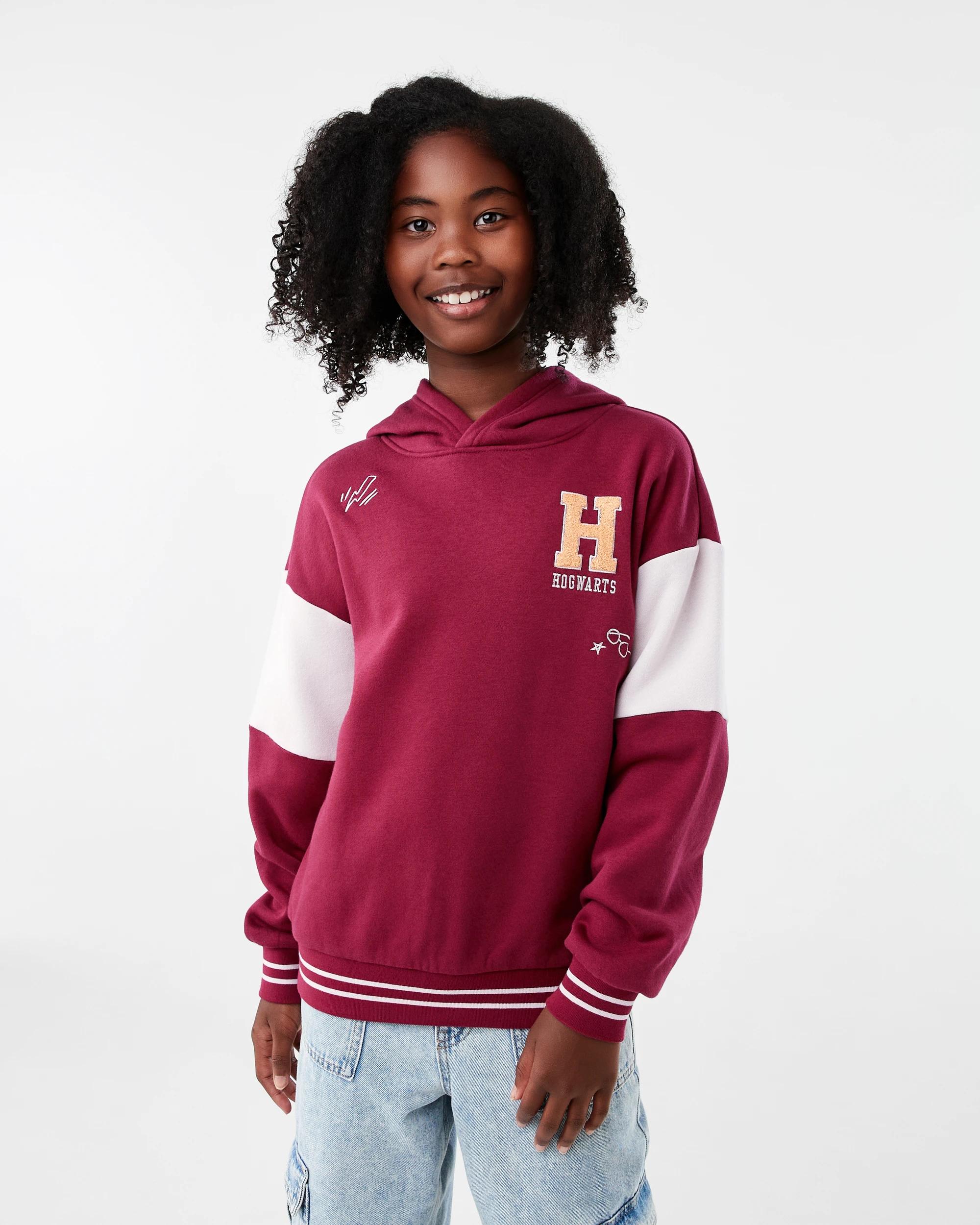 1 Harry Potter License Oversized Hoodie Red Hogwrt, 1 of 9