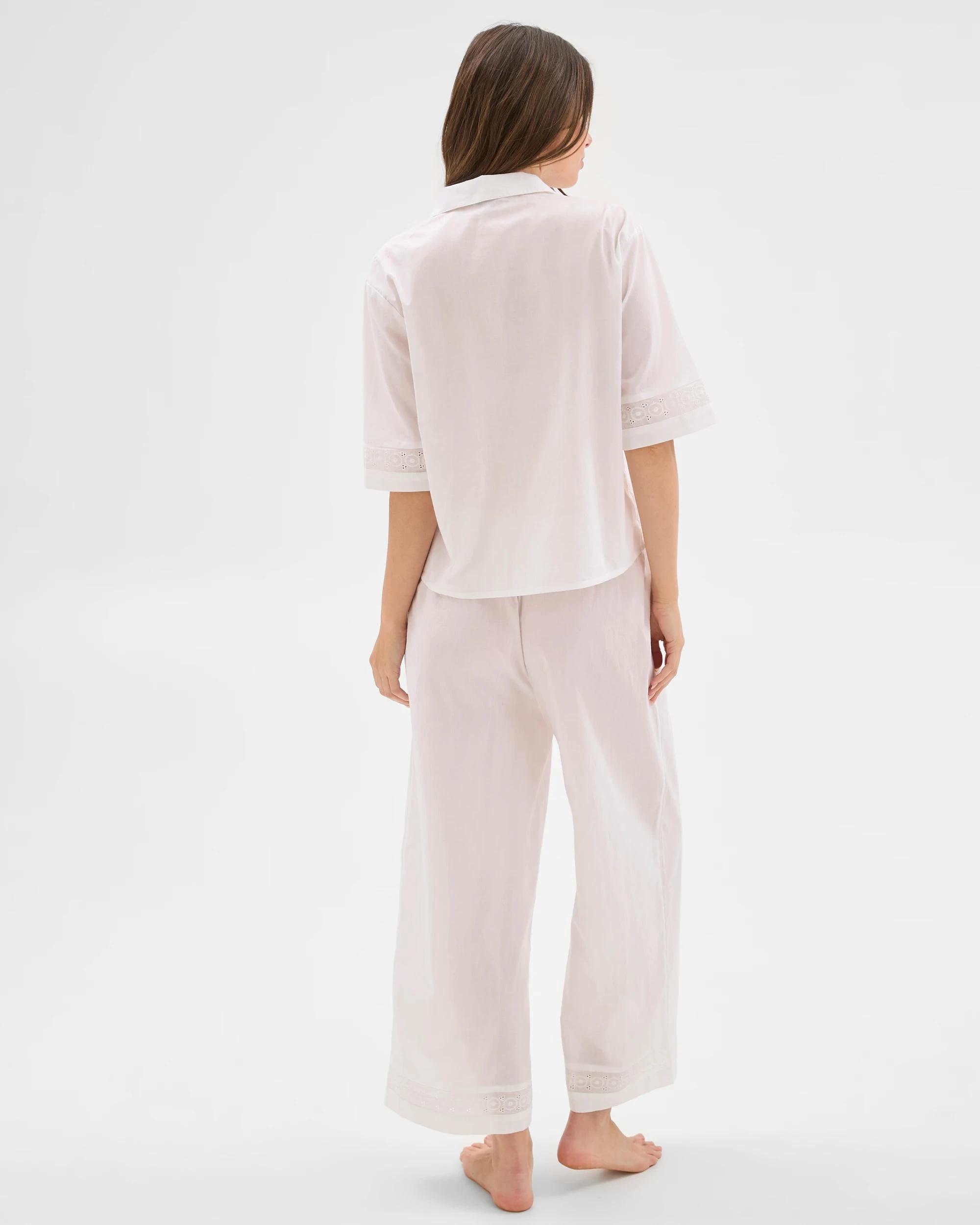 6 Target Woman Australian Cotton Broderie Top and Pants Pyjama Set WHITE, 6 of 7