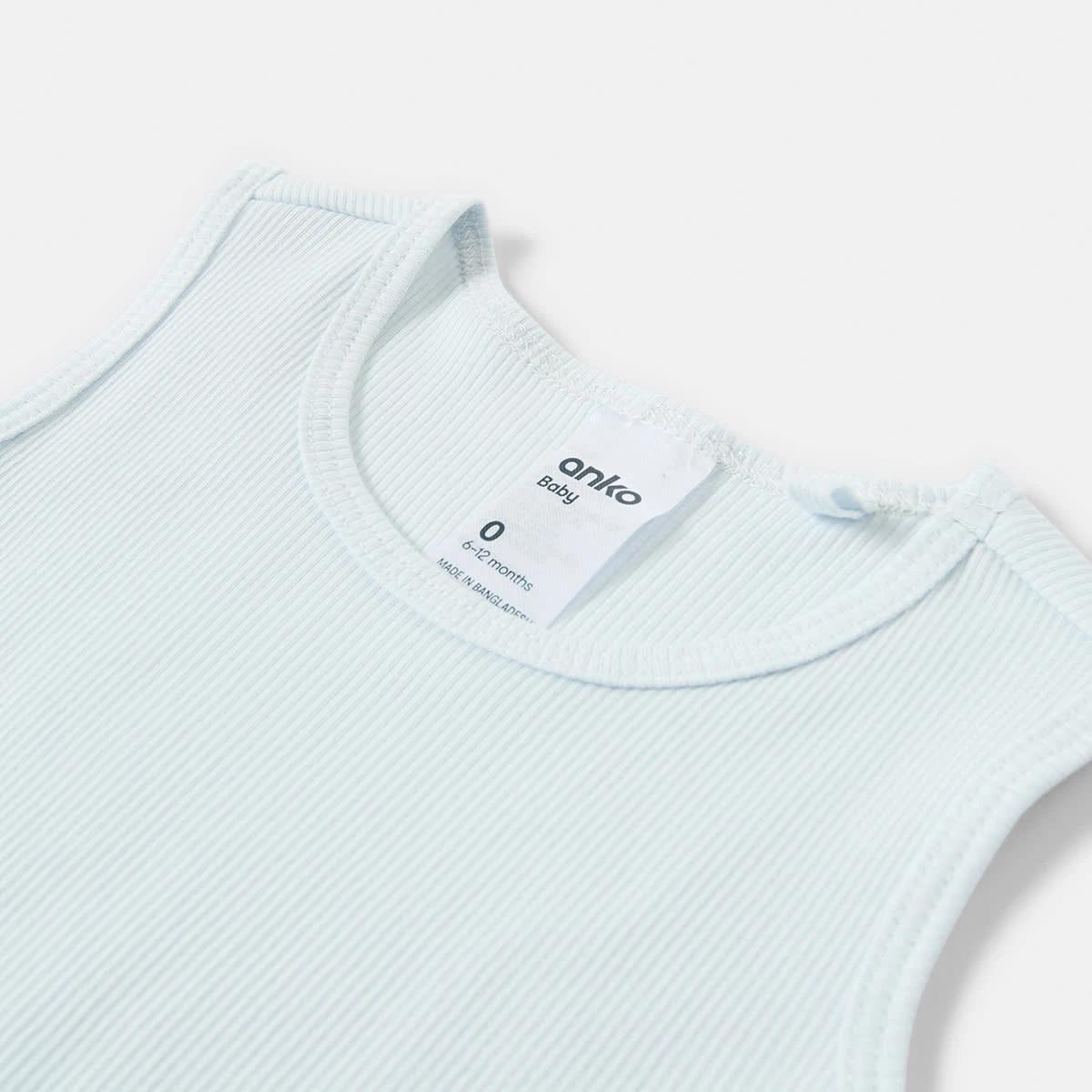 8 3 Pack Sleeveless Rib Bodysuits Green Blue, 8 of 8