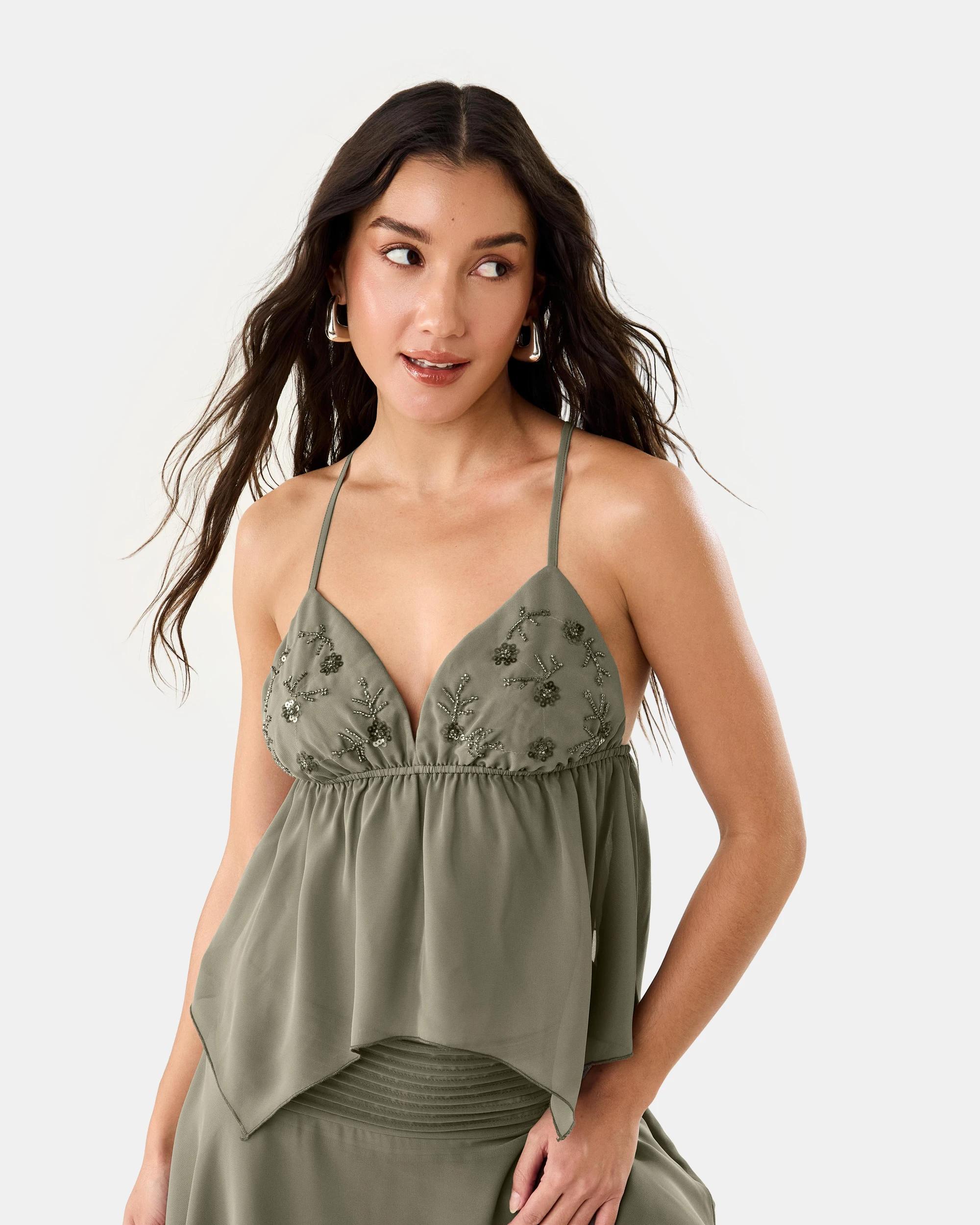 1 Sleeveless Beaded V-Neck Camisole Overland, 1 of 10