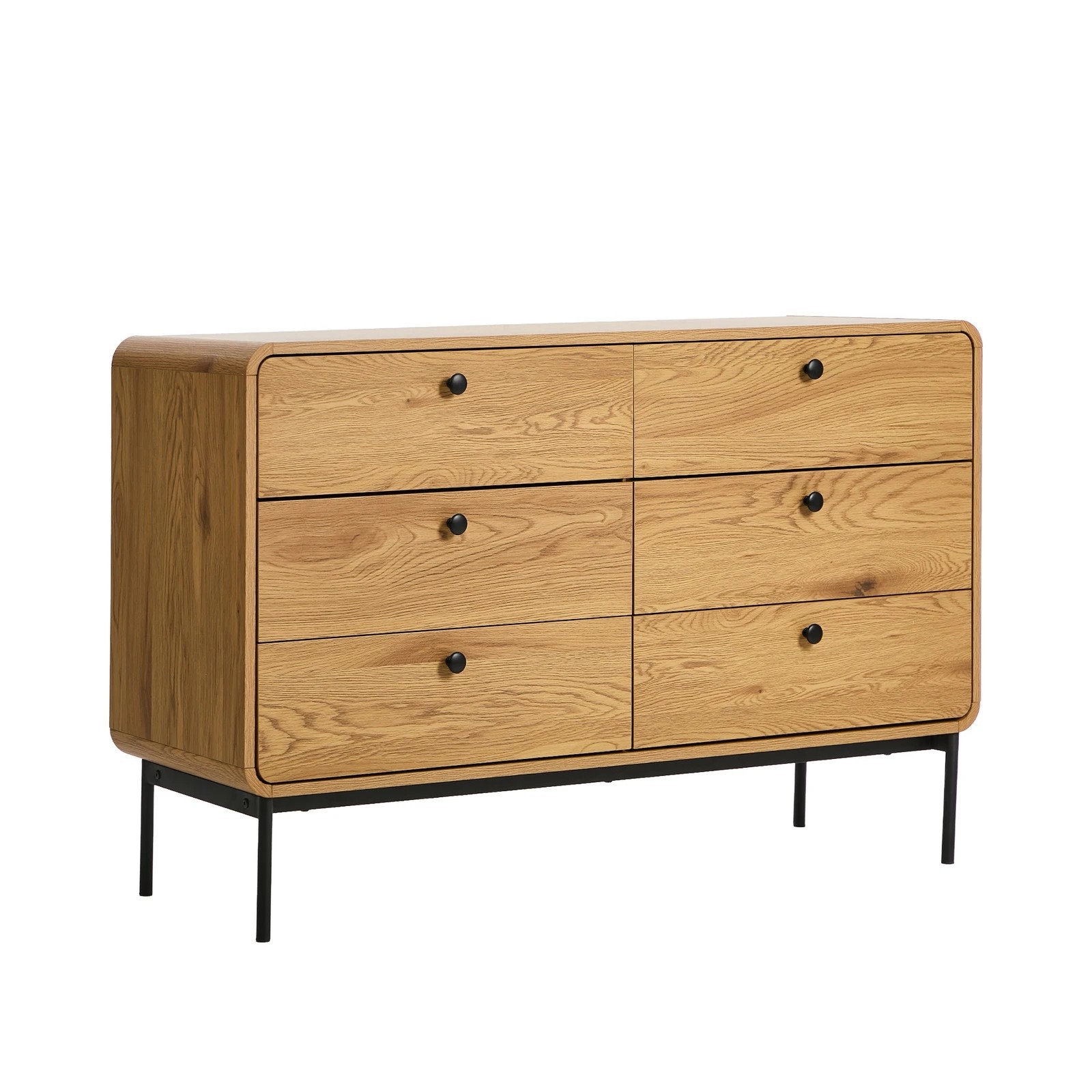 6 Oikiture 6 Chest of Drawers Tallboy Storage Cabinet Dresser - Natural, 6 of 9