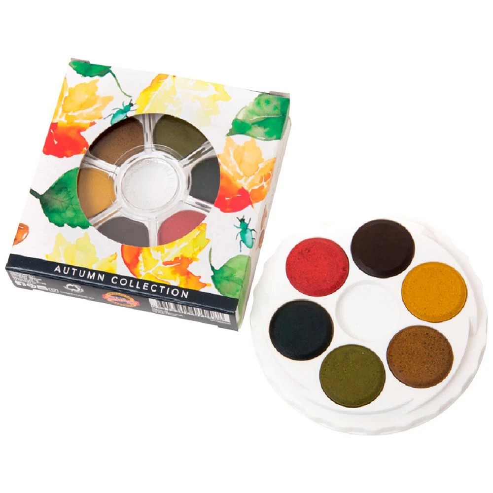 1 Micador for Artists Brilliant Watercolour Discs Autumn 6 Pack, 1 of 1